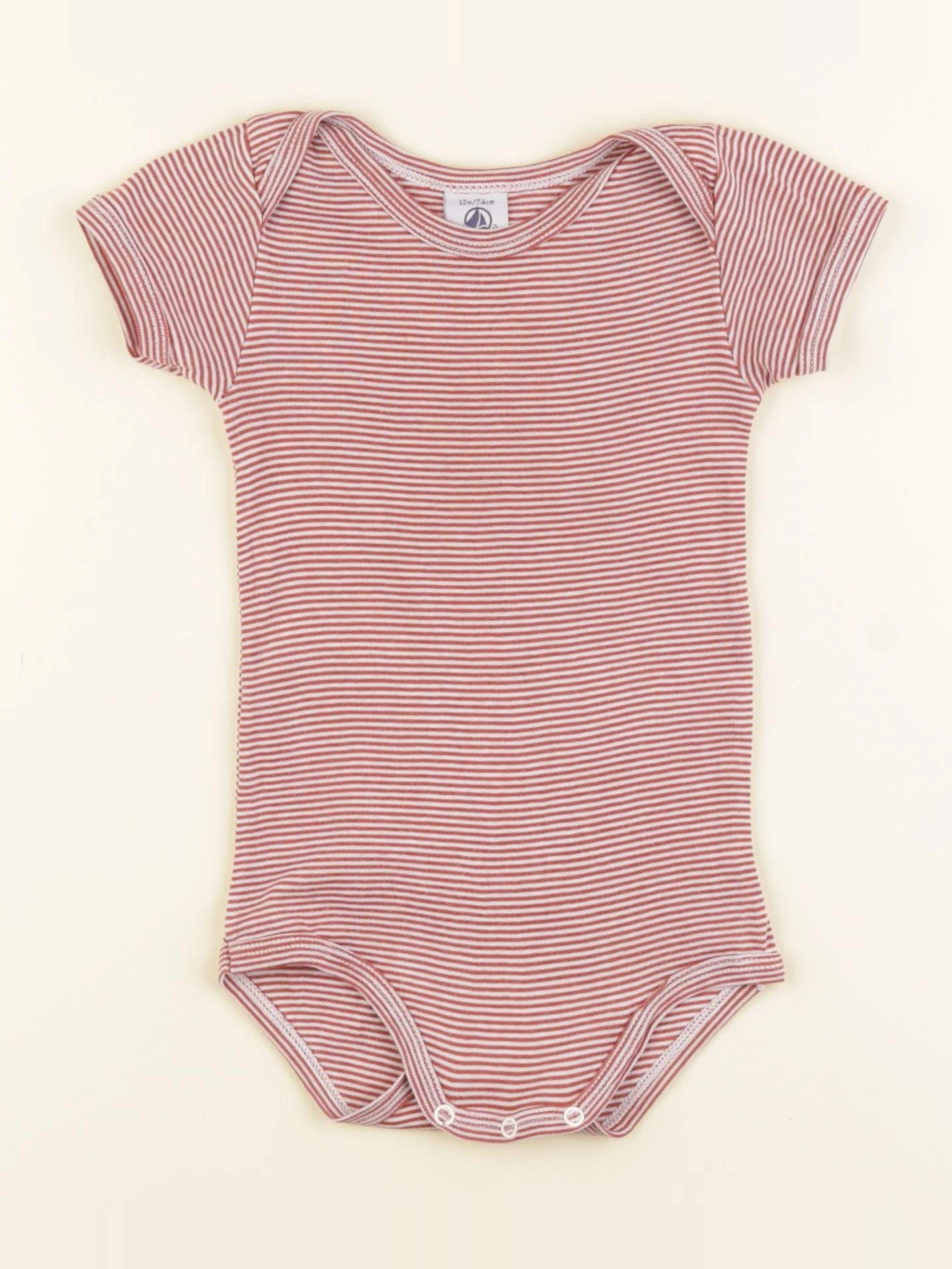 Petit Bateau - body rouge - 12 mois