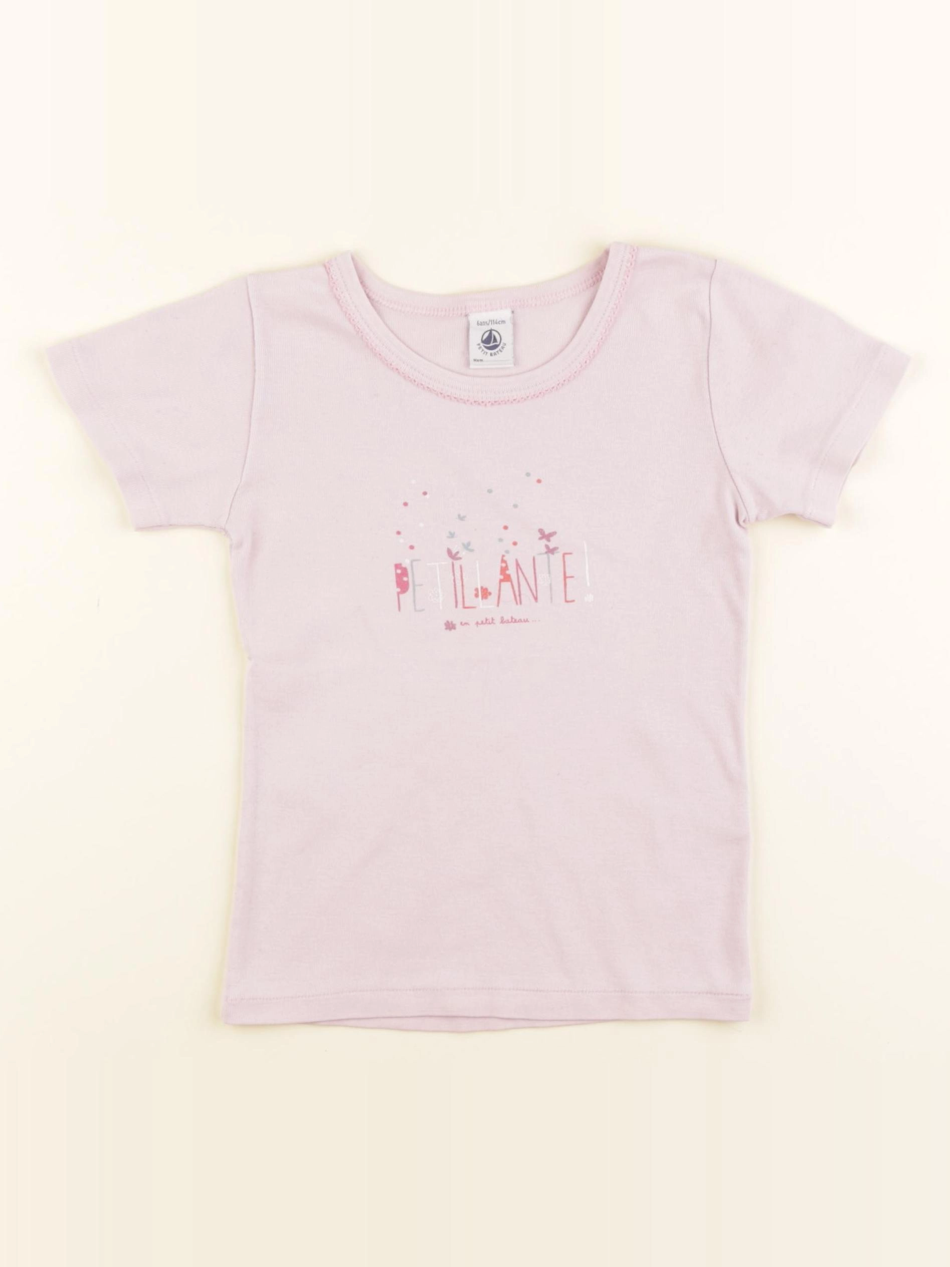 Petit Bateau - maillot de corps rose - 6 ans