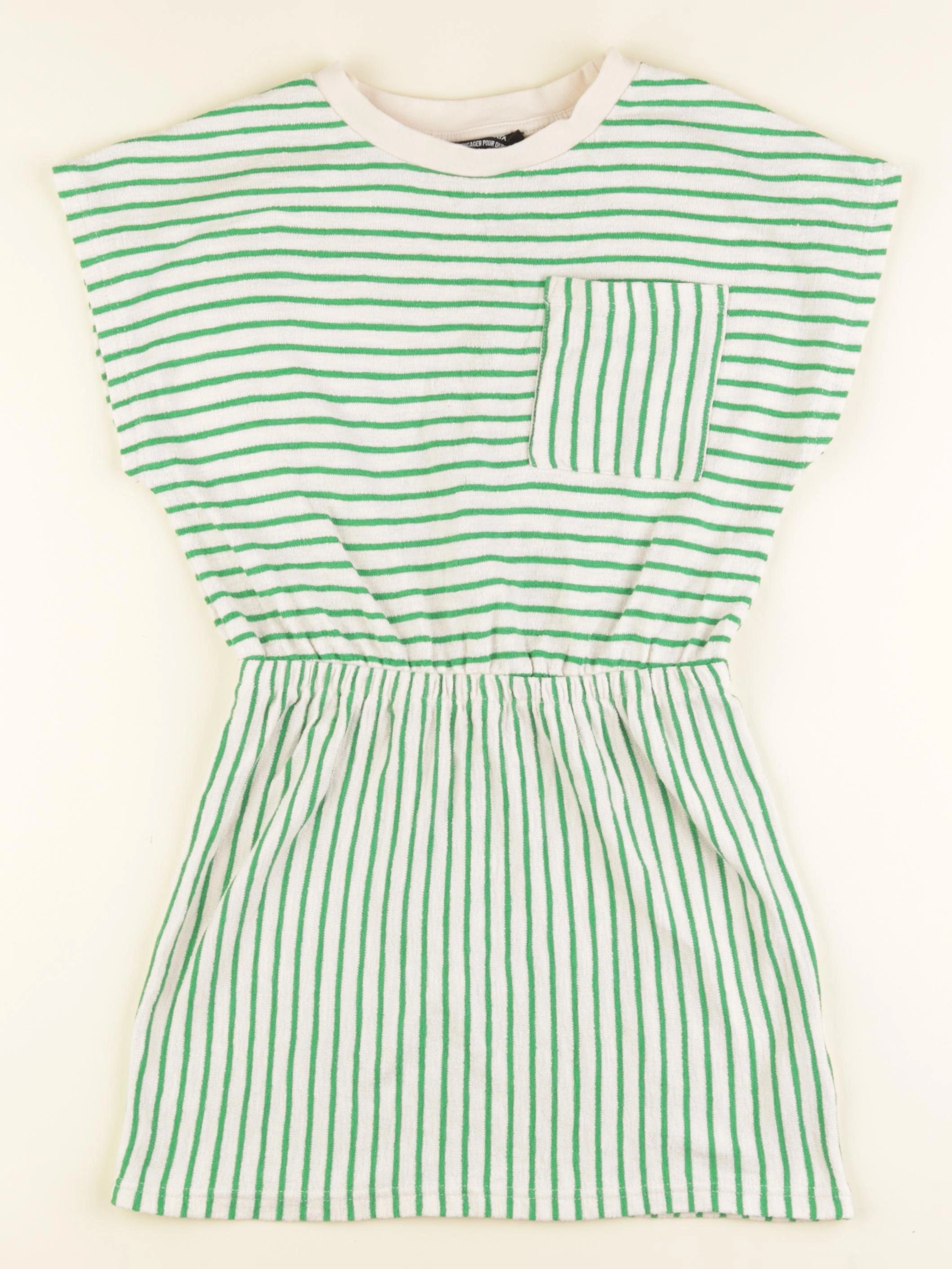 Monoprix - robe vert - 8 ans