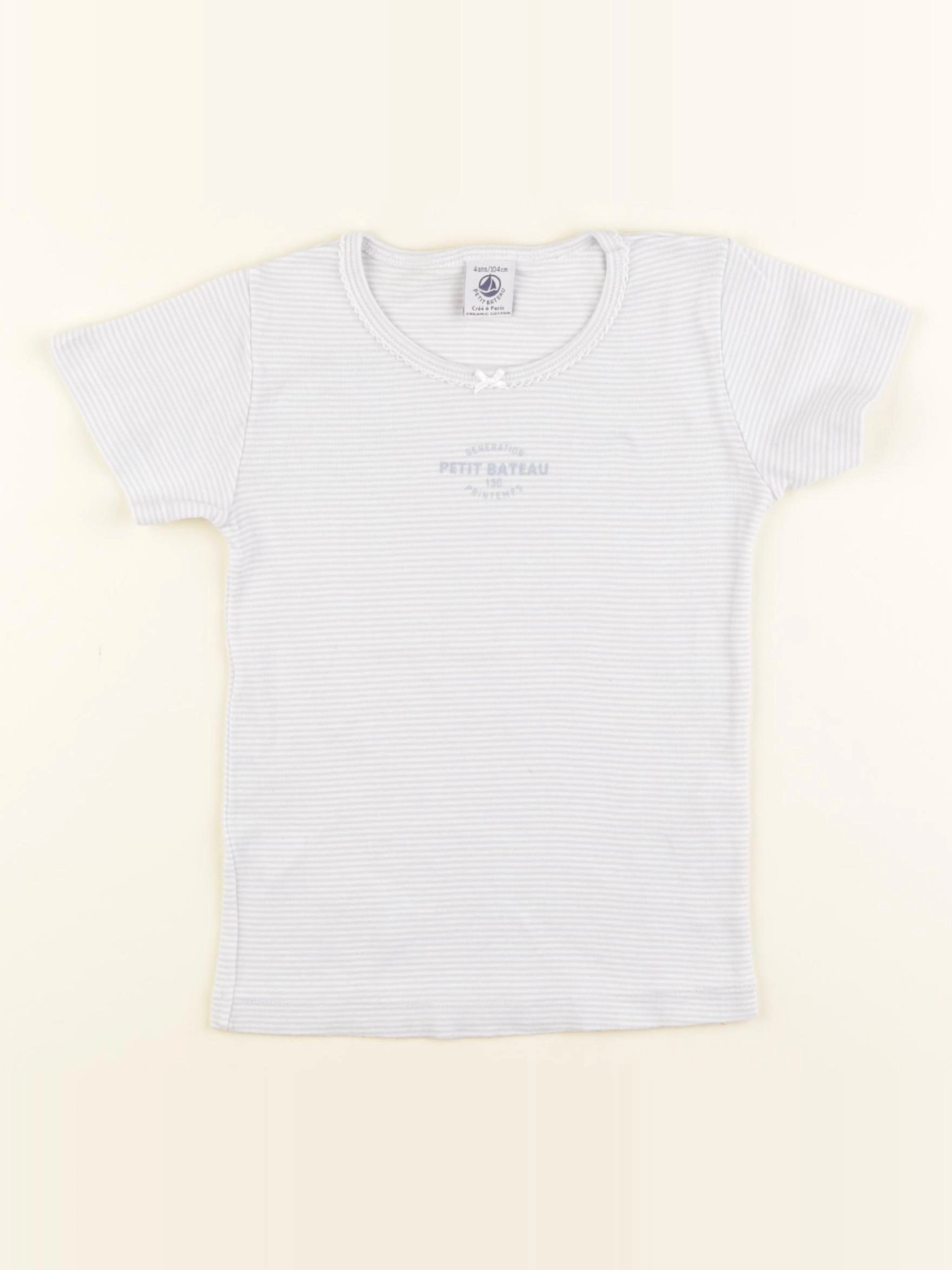 Petit Bateau - maillot de corps bleu - 4 ans