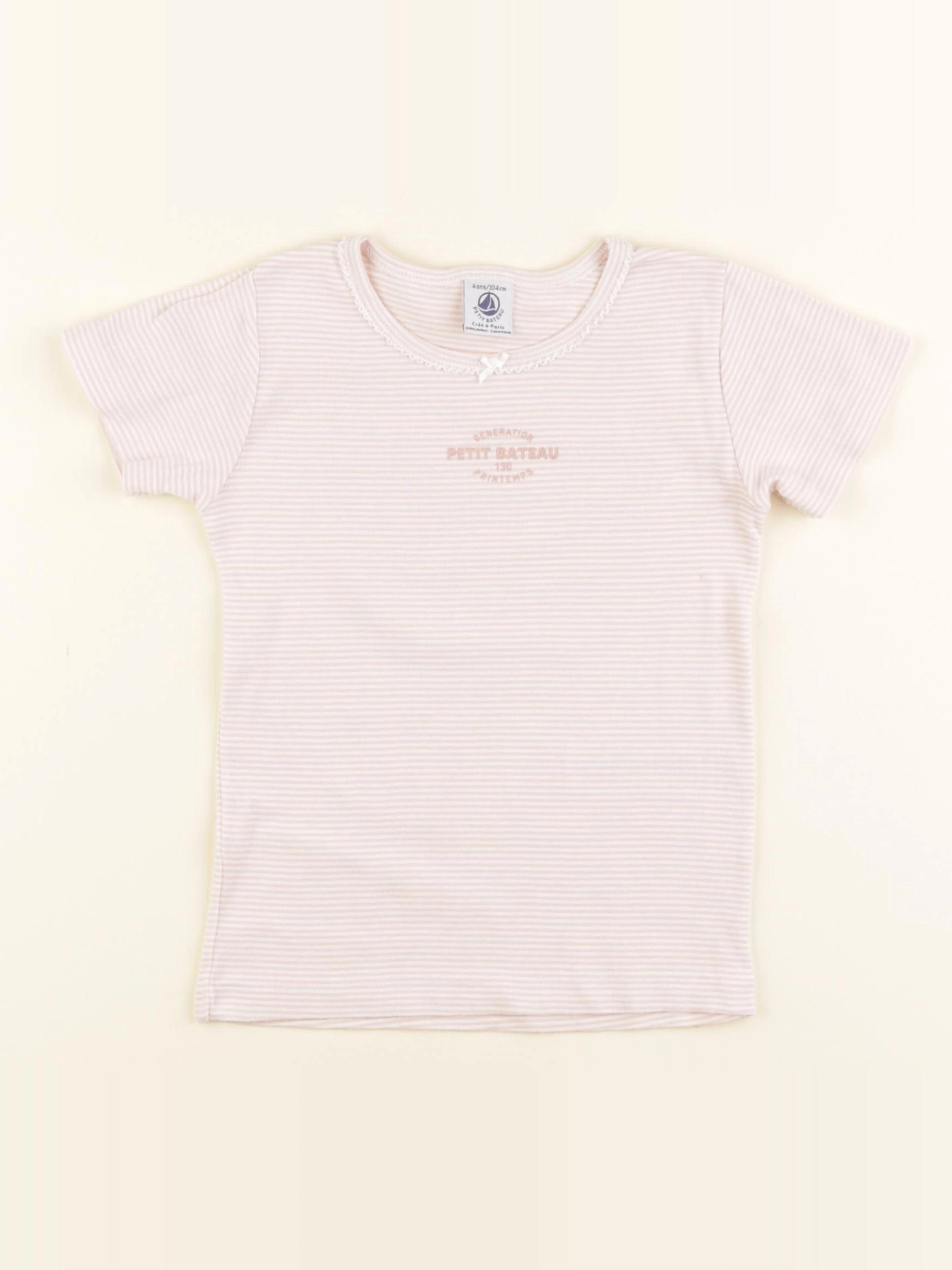 Petit Bateau - maillot de corps rose - 4 ans
