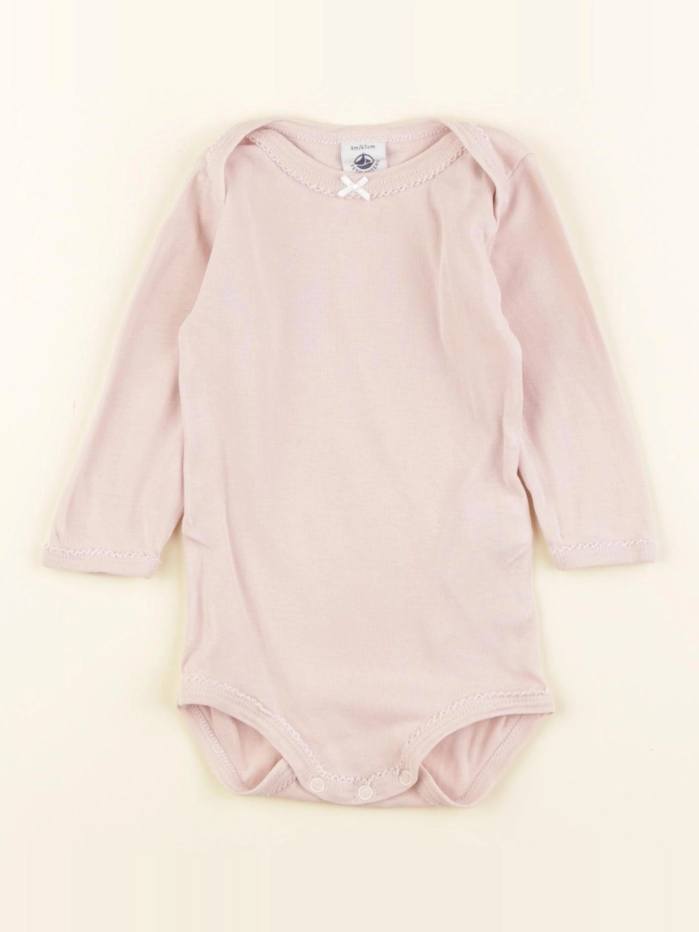 Petit Bateau - body rose - 6 mois