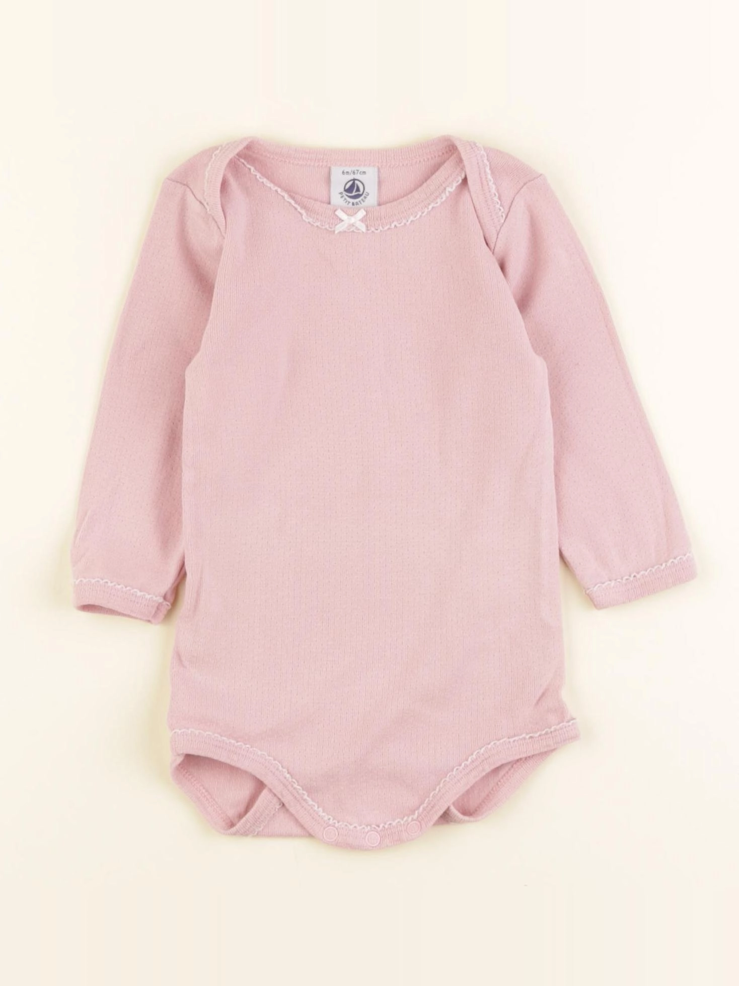 Petit Bateau - body rose - 6 mois