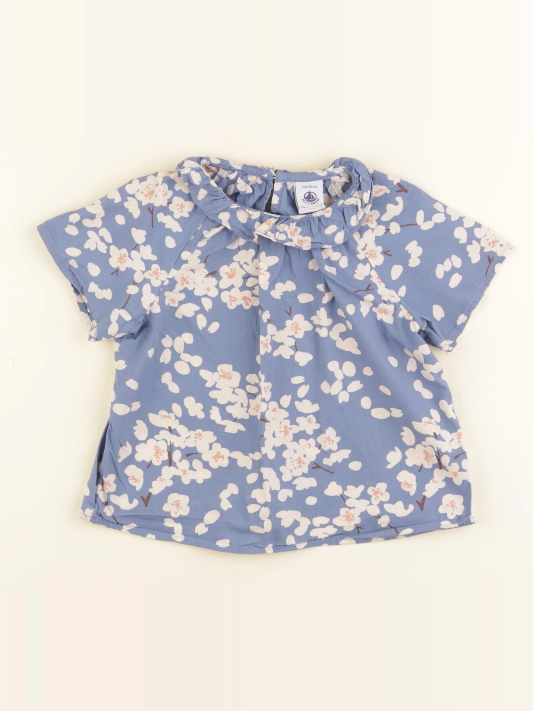 Petit Bateau - blouse bleu - 2 ans