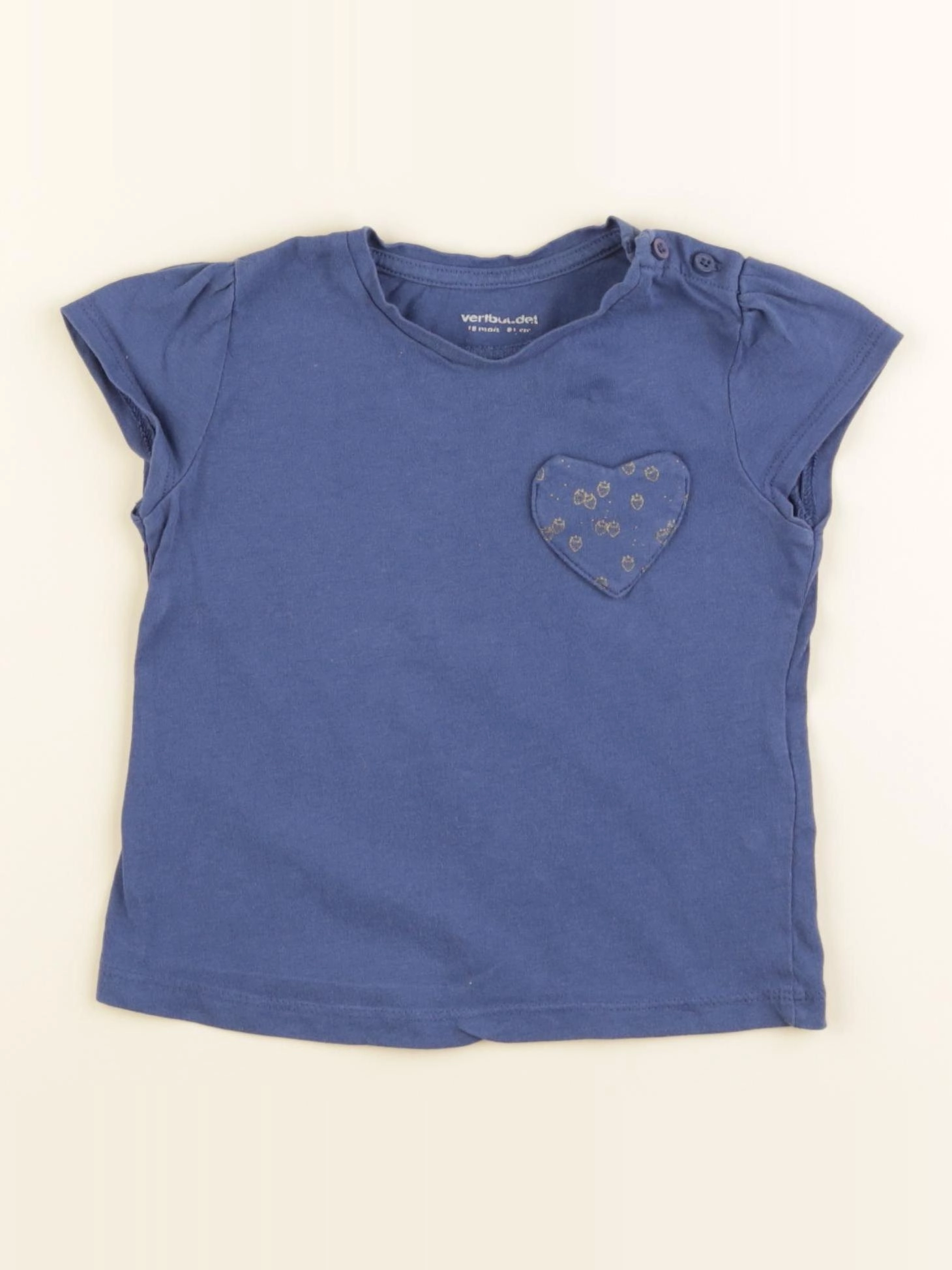 Vertbaudet - tee-shirt bleu - 18 mois