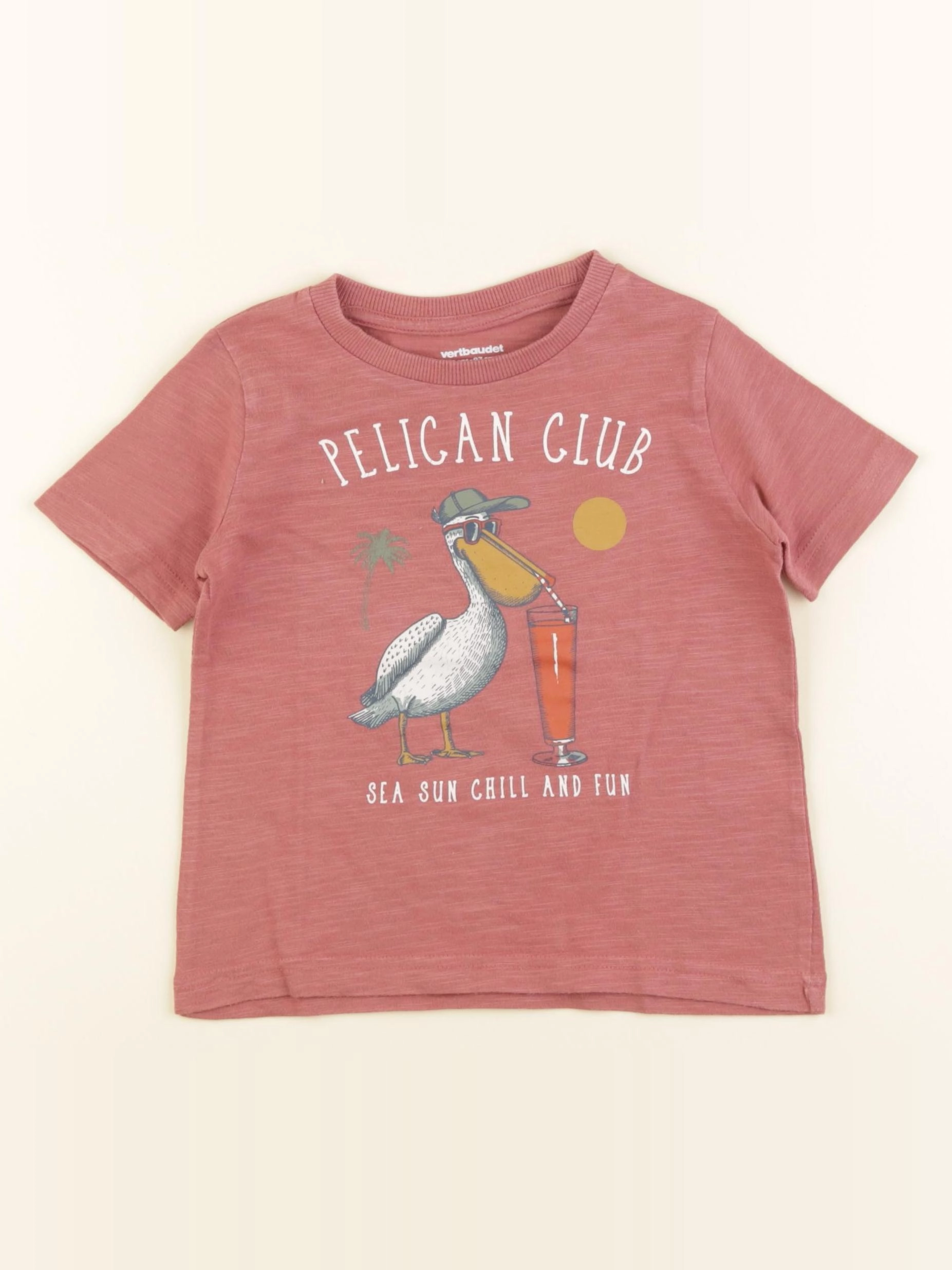 Vertbaudet - tee-shirt rouge - 3 ans