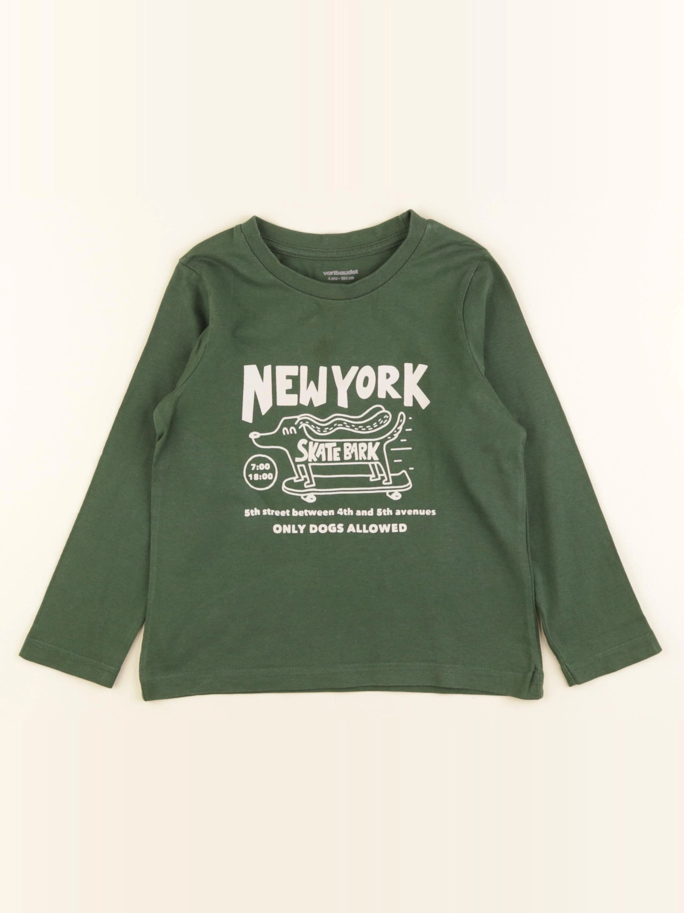 Vertbaudet - tee-shirt vert - 4 ans