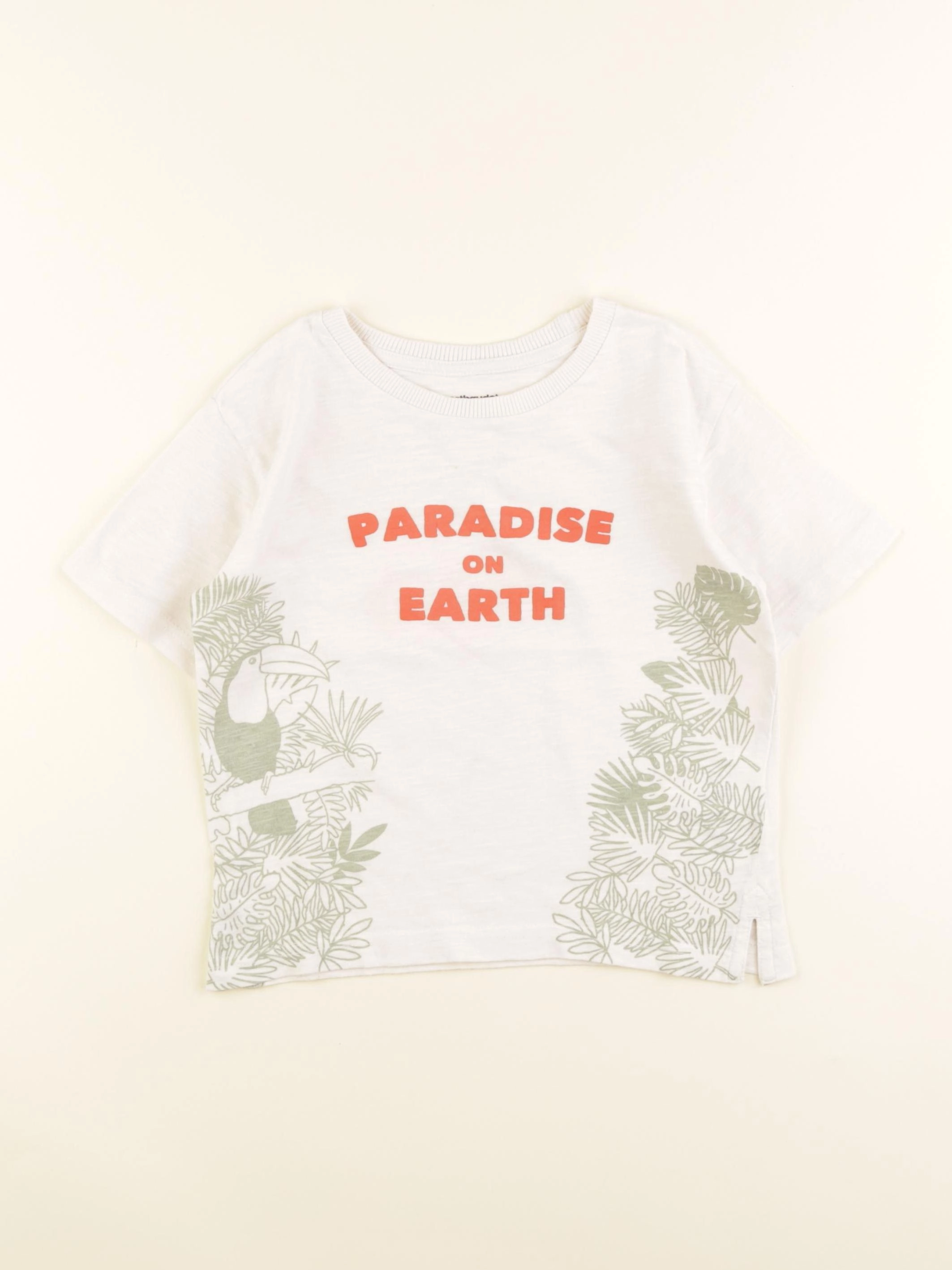 Vertbaudet - tee-shirt imprimé au dos beige - 4 ans