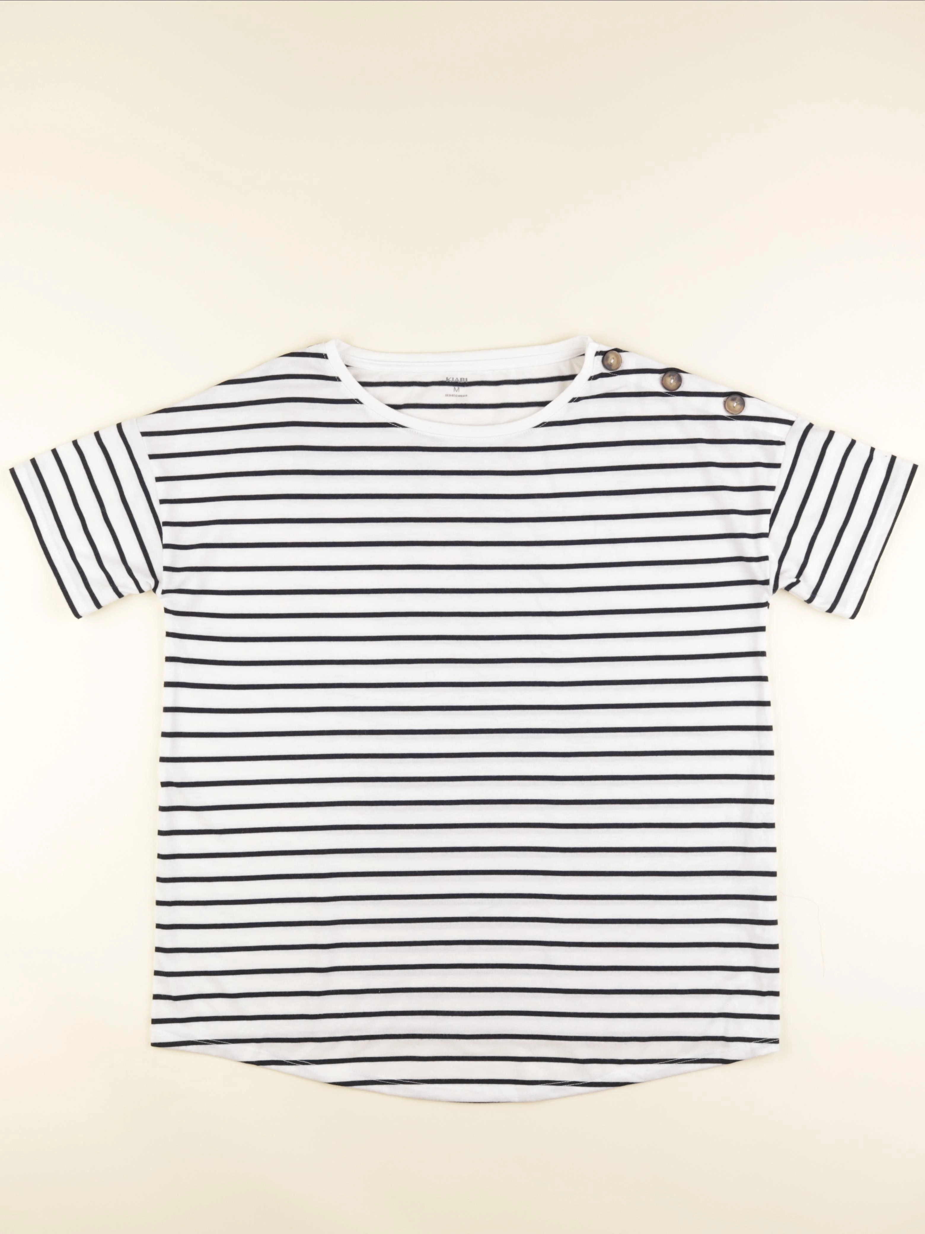 Kiabi - tee-shirt grossesse bleu, blanc - m