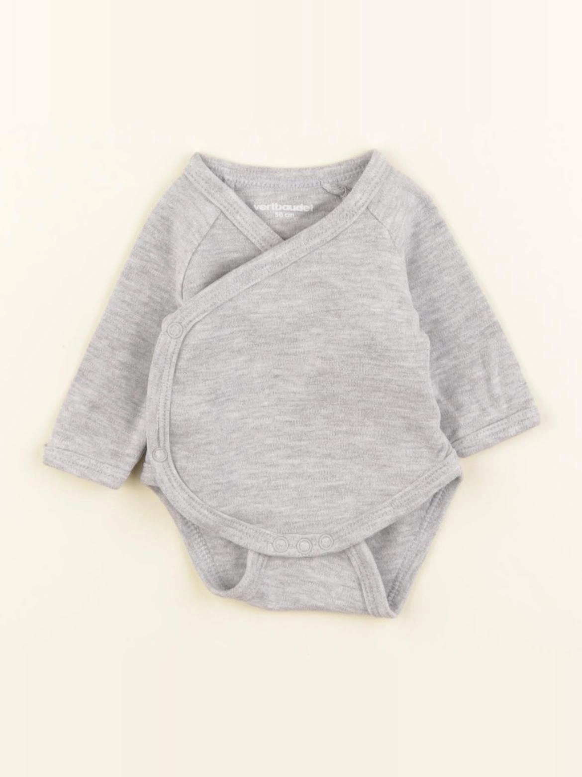 Vertbaudet - body gris - 0 mois
