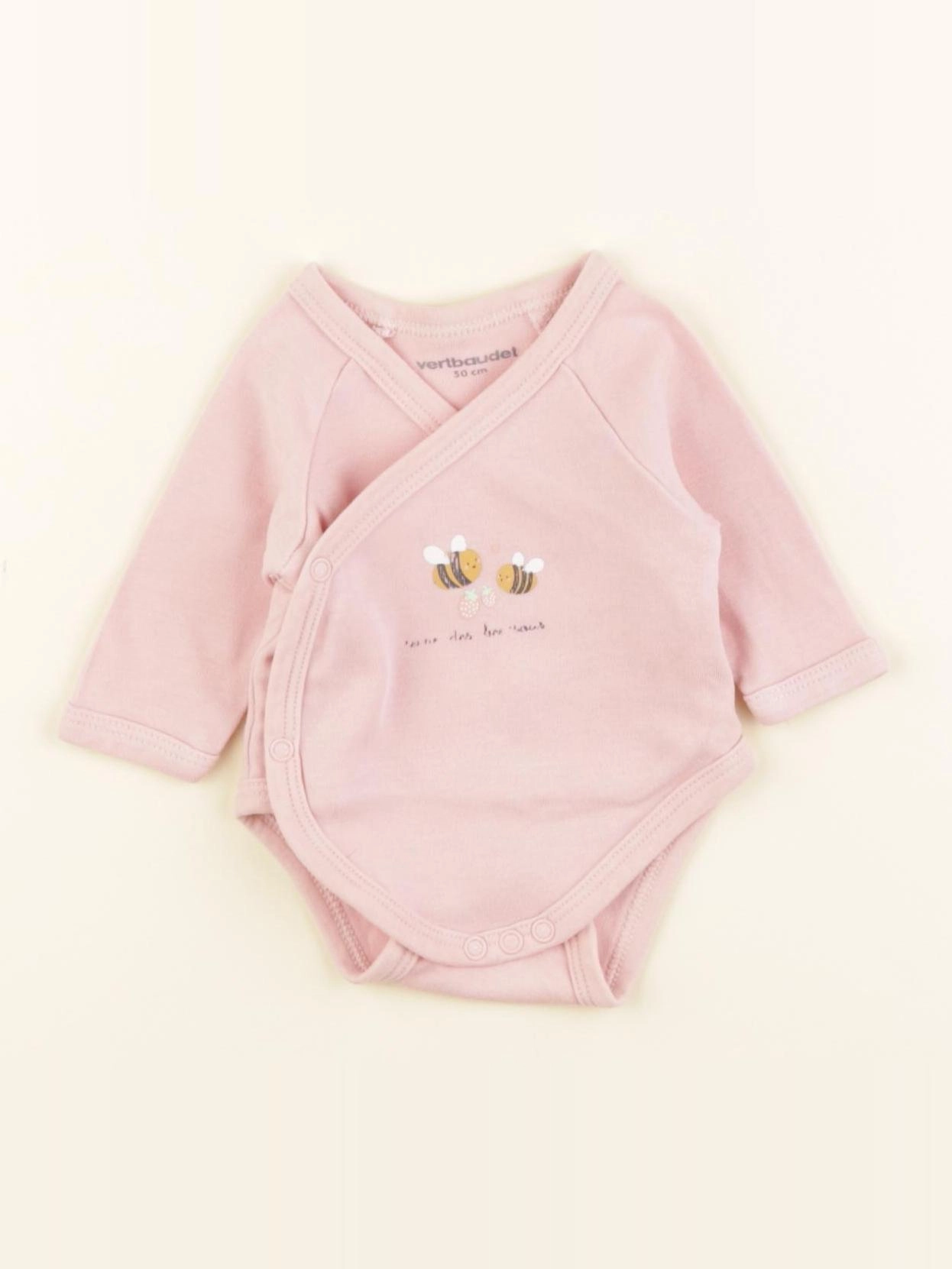 Vertbaudet - body rose - 0 mois