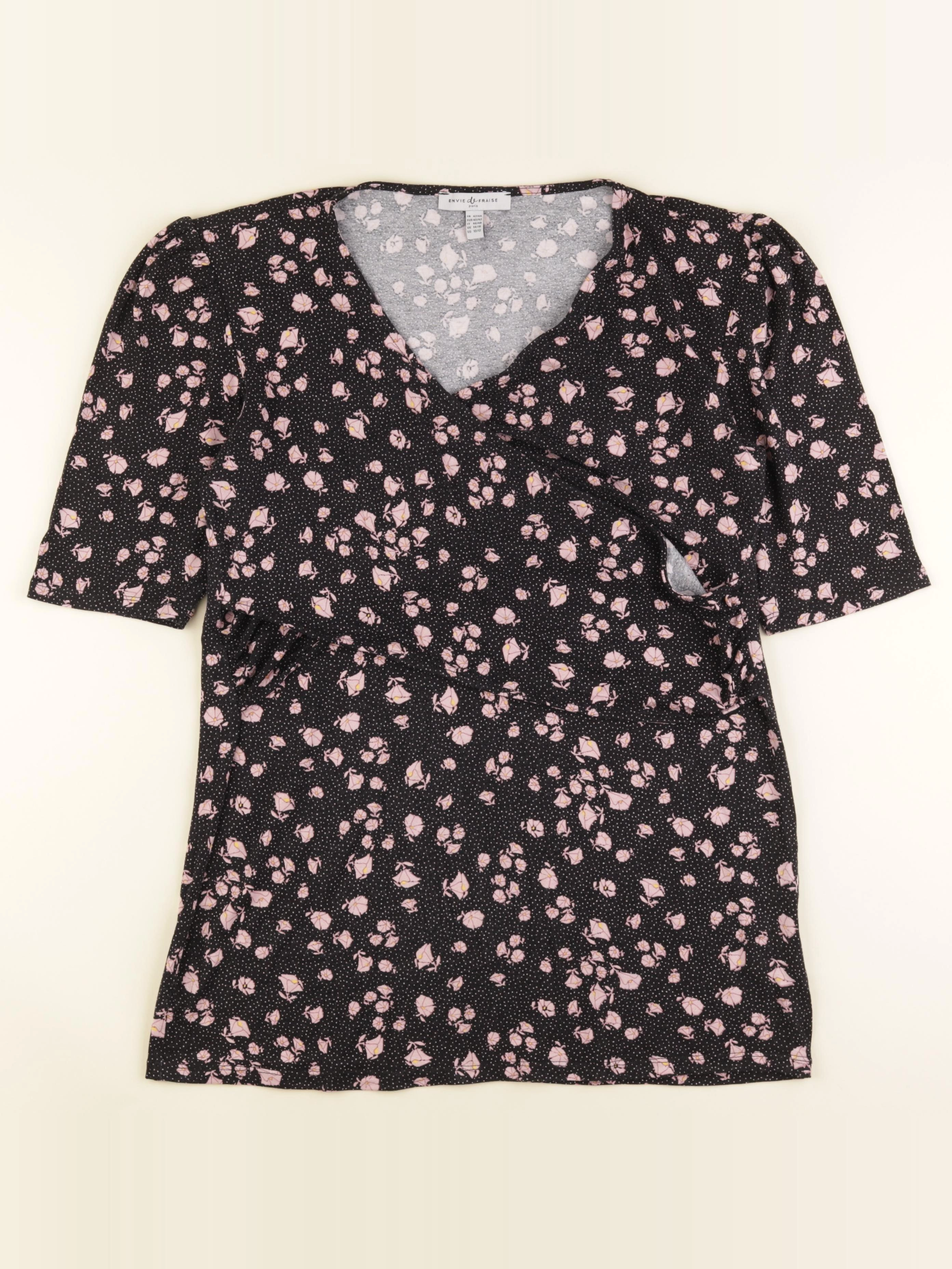 Envie de fraise - tee-shirt allaitement noir, rose - 42 à 44