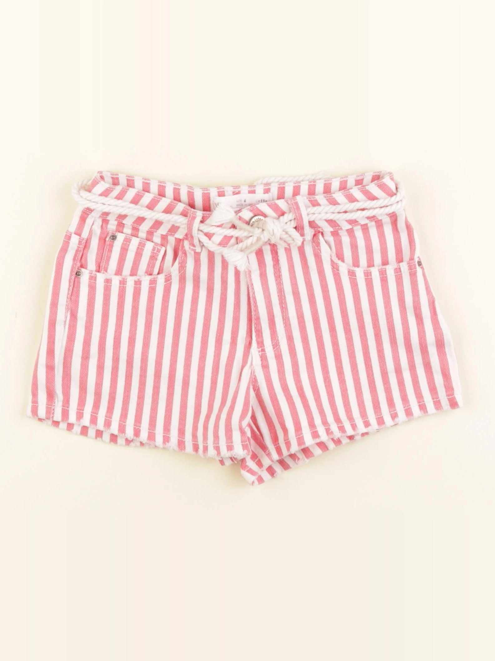Zara - short blanc, rouge - 6 ans
