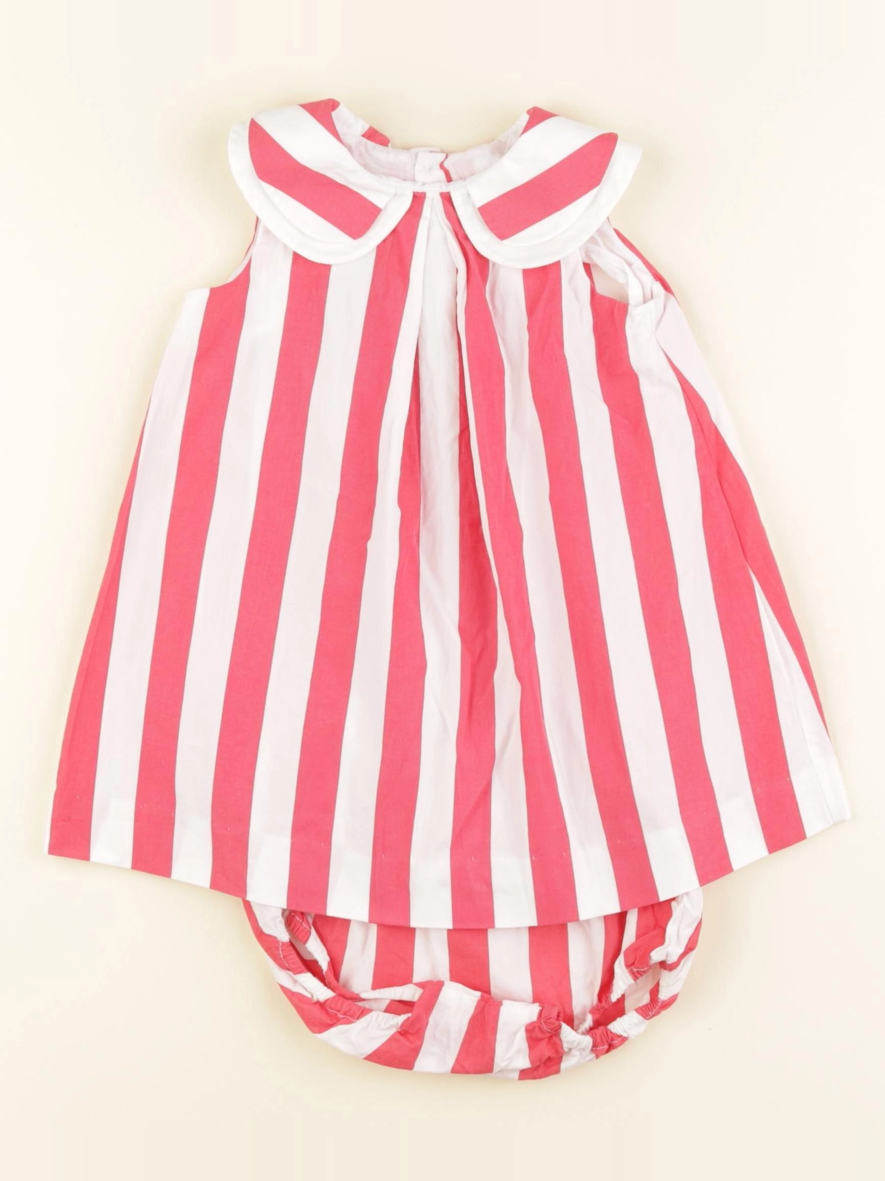 Jacadi - robe blanc, rouge - 12 mois