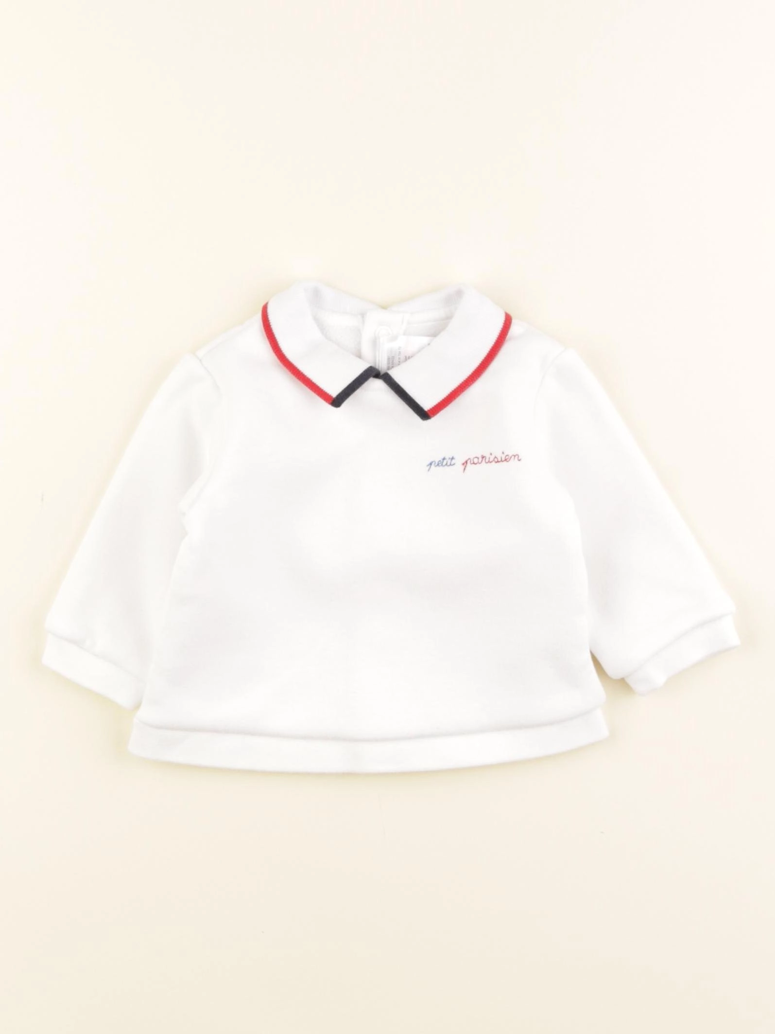 Jacadi - sweat blanc - 3 mois