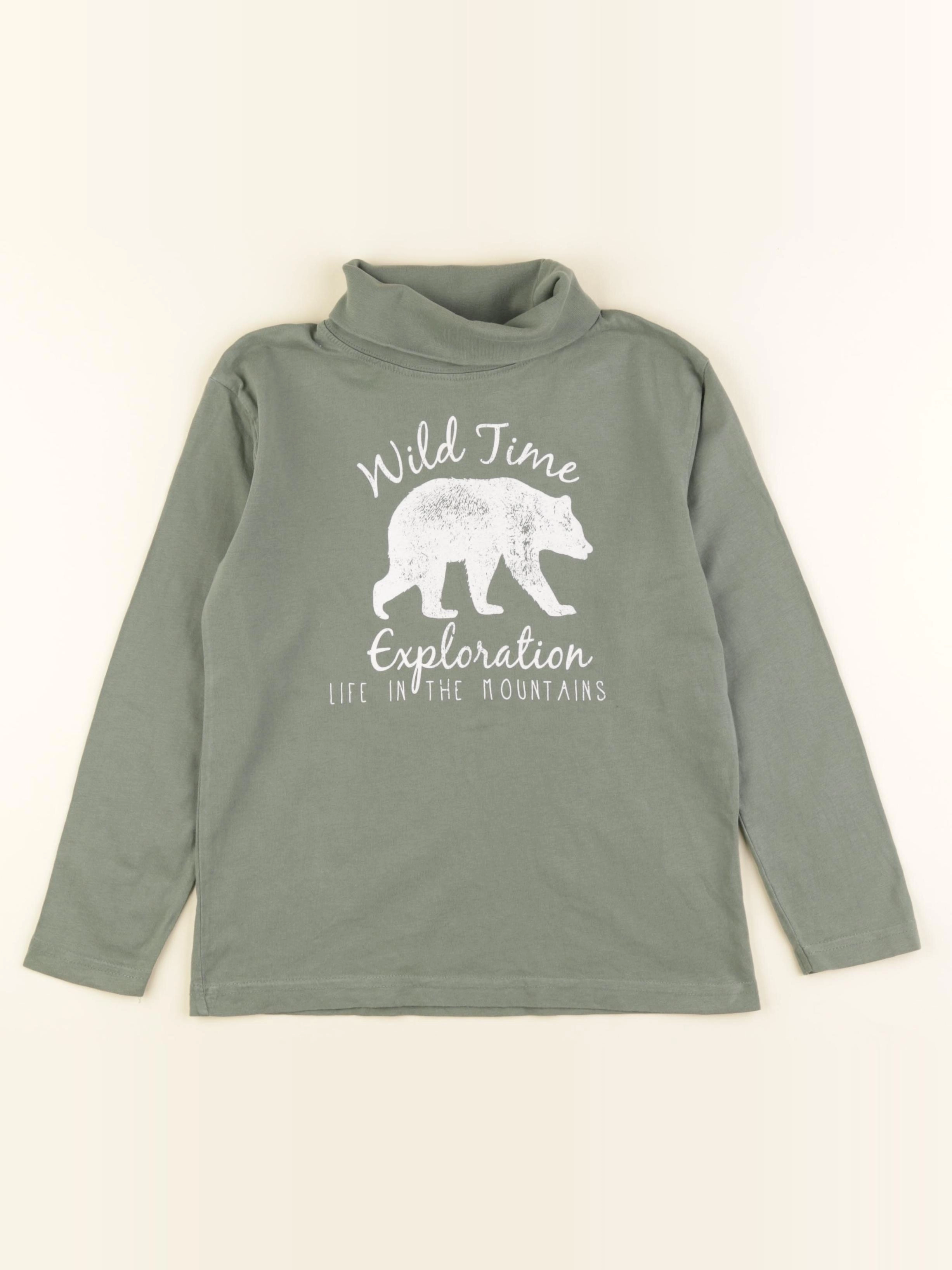 Vertbaudet - sous-pull vert - 8 ans