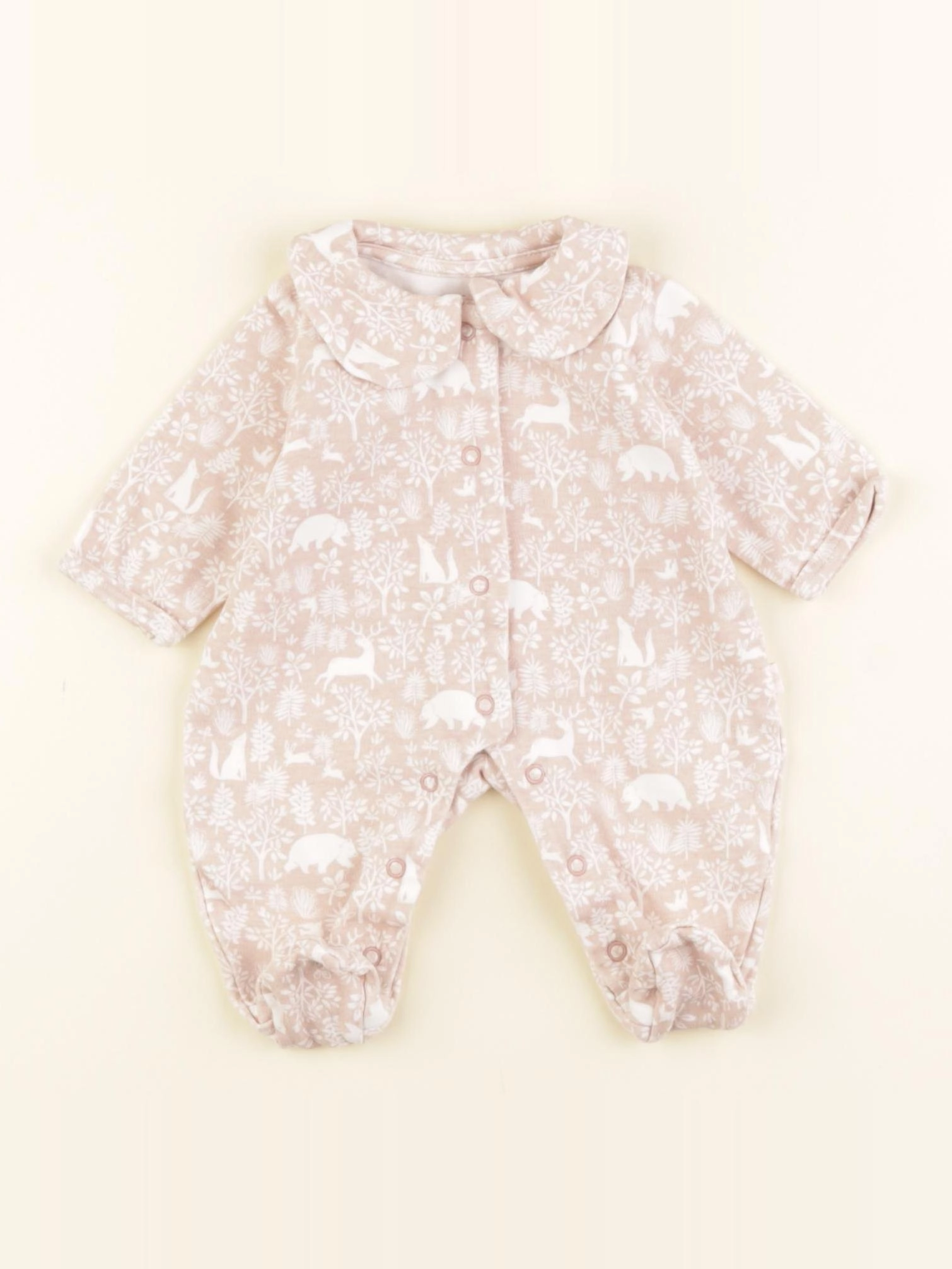 Vertbaudet - pyjama coton rose - 0 mois