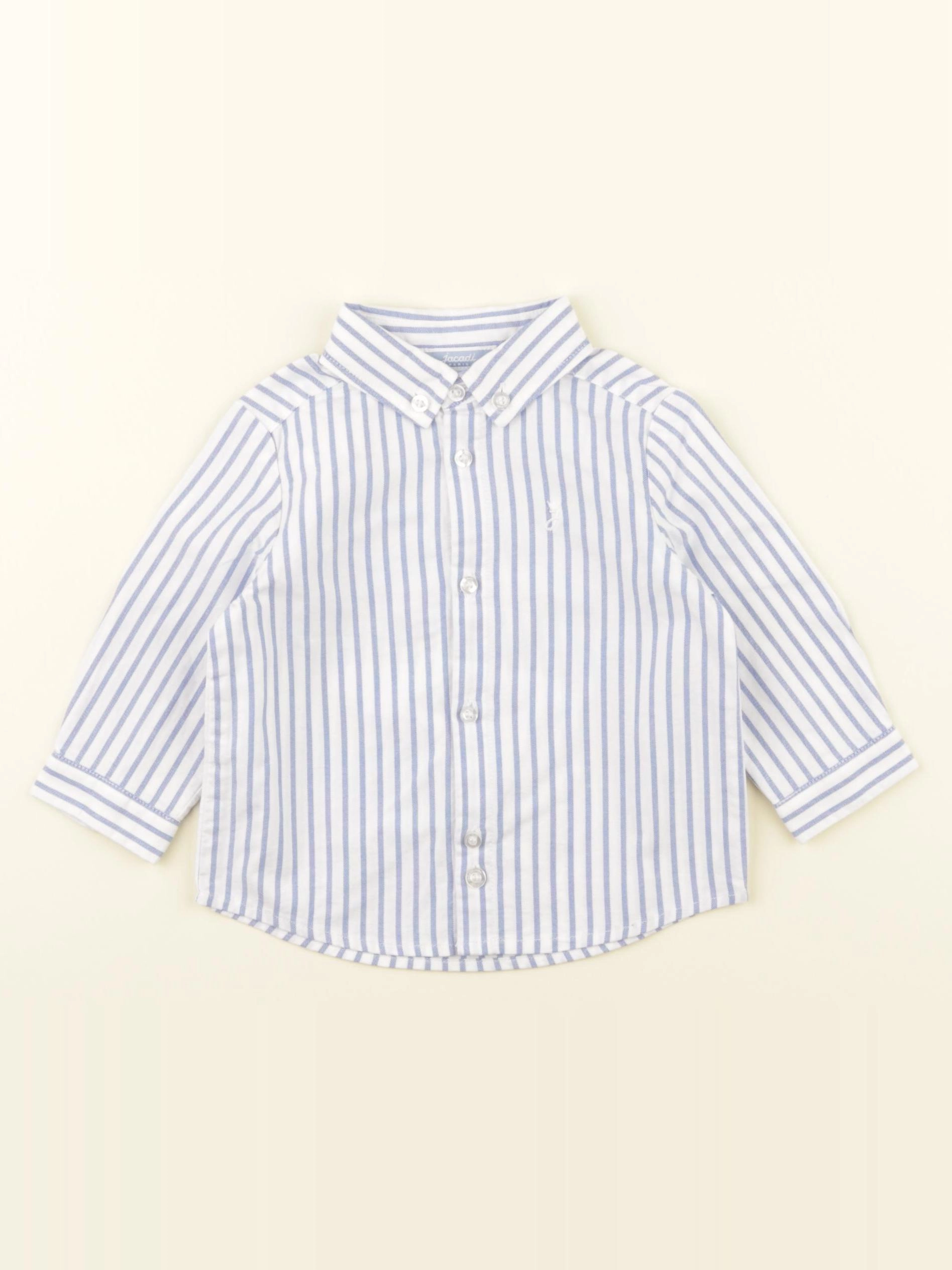 Jacadi - chemise blanc, bleu - 6 mois