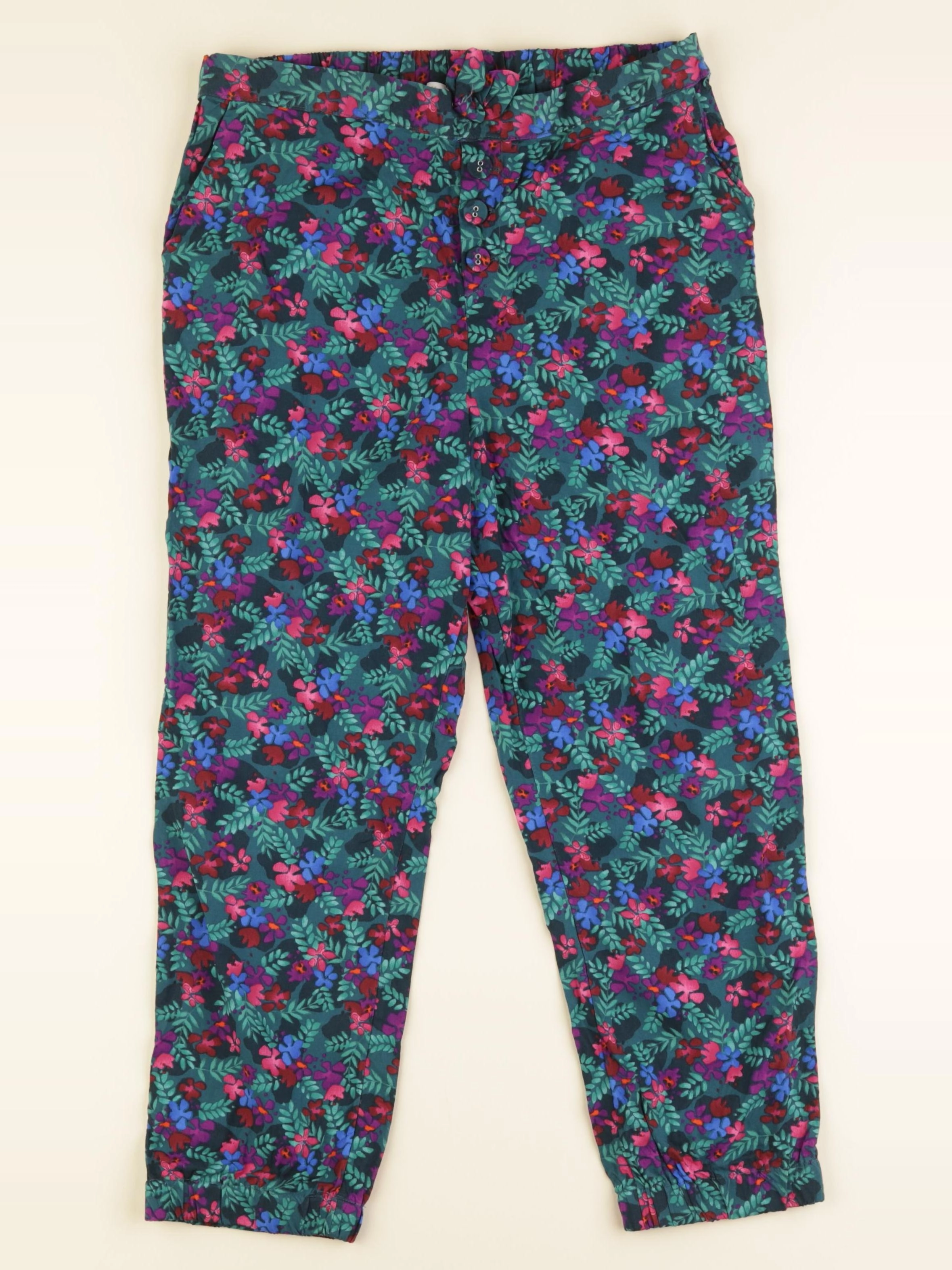 Vertbaudet - pantalon vert, violet - 11/12 ans