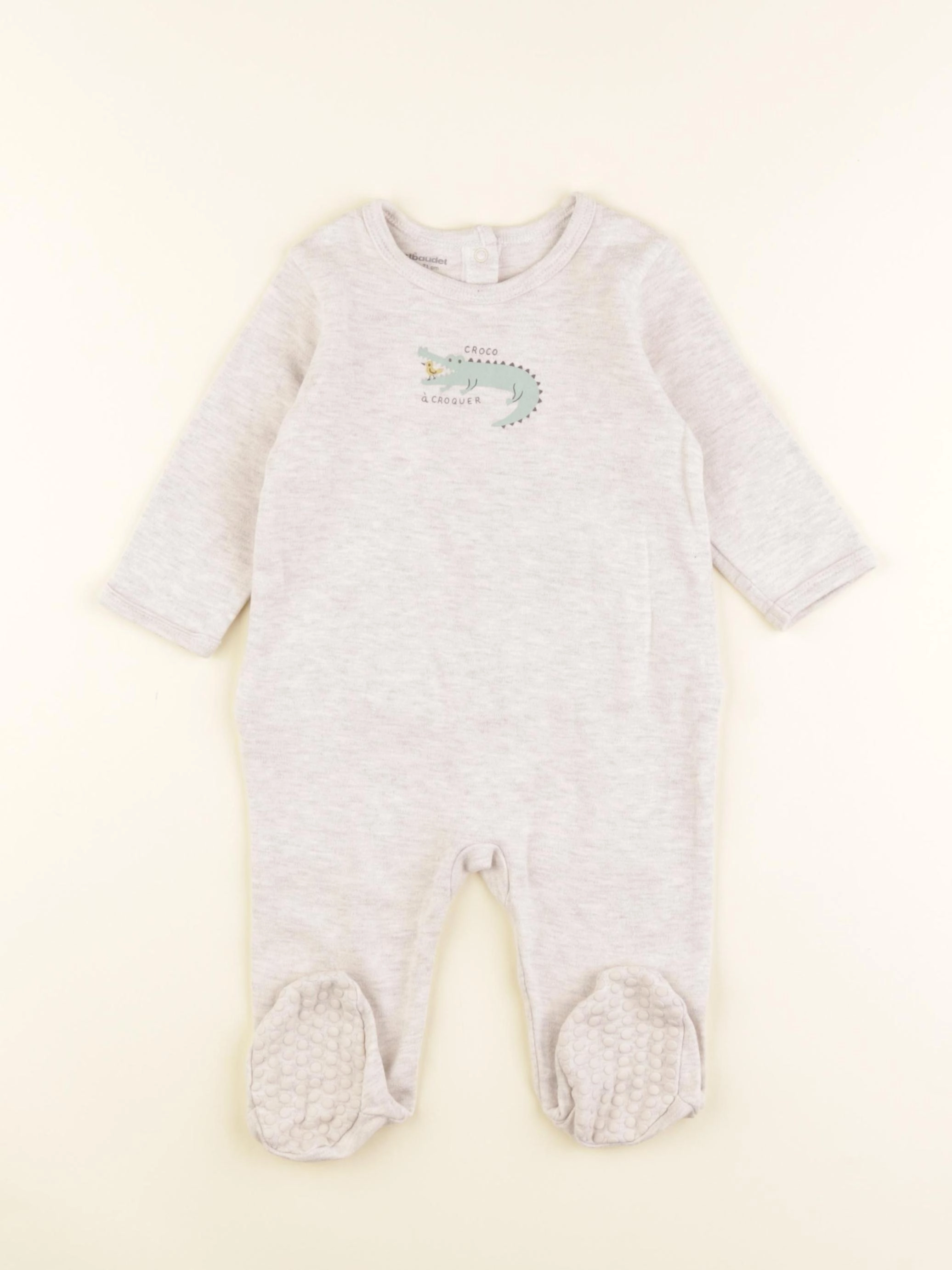 Vertbaudet - pyjama coton gris - 9 mois