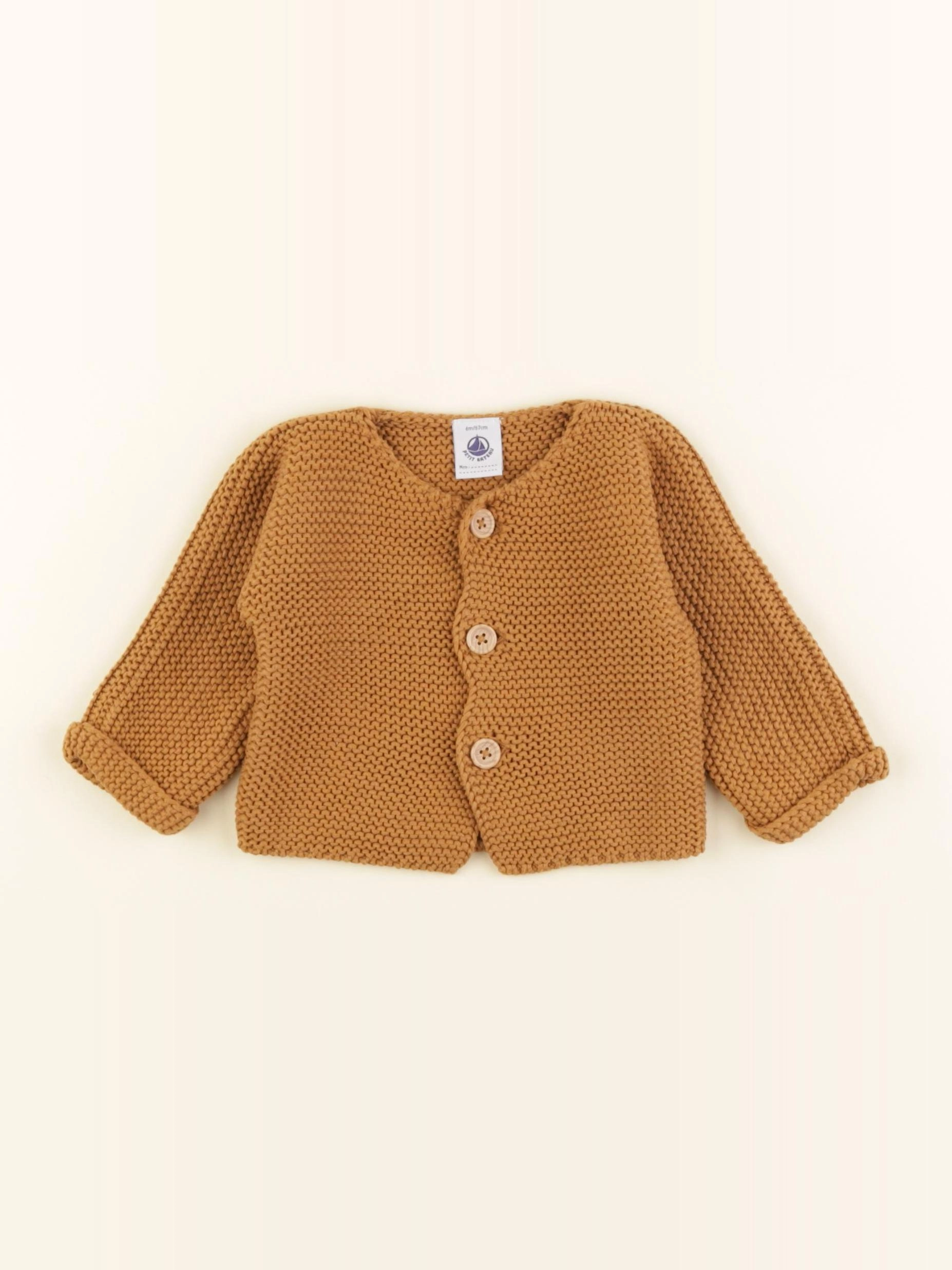 Petit Bateau - gilet marron - 6 mois