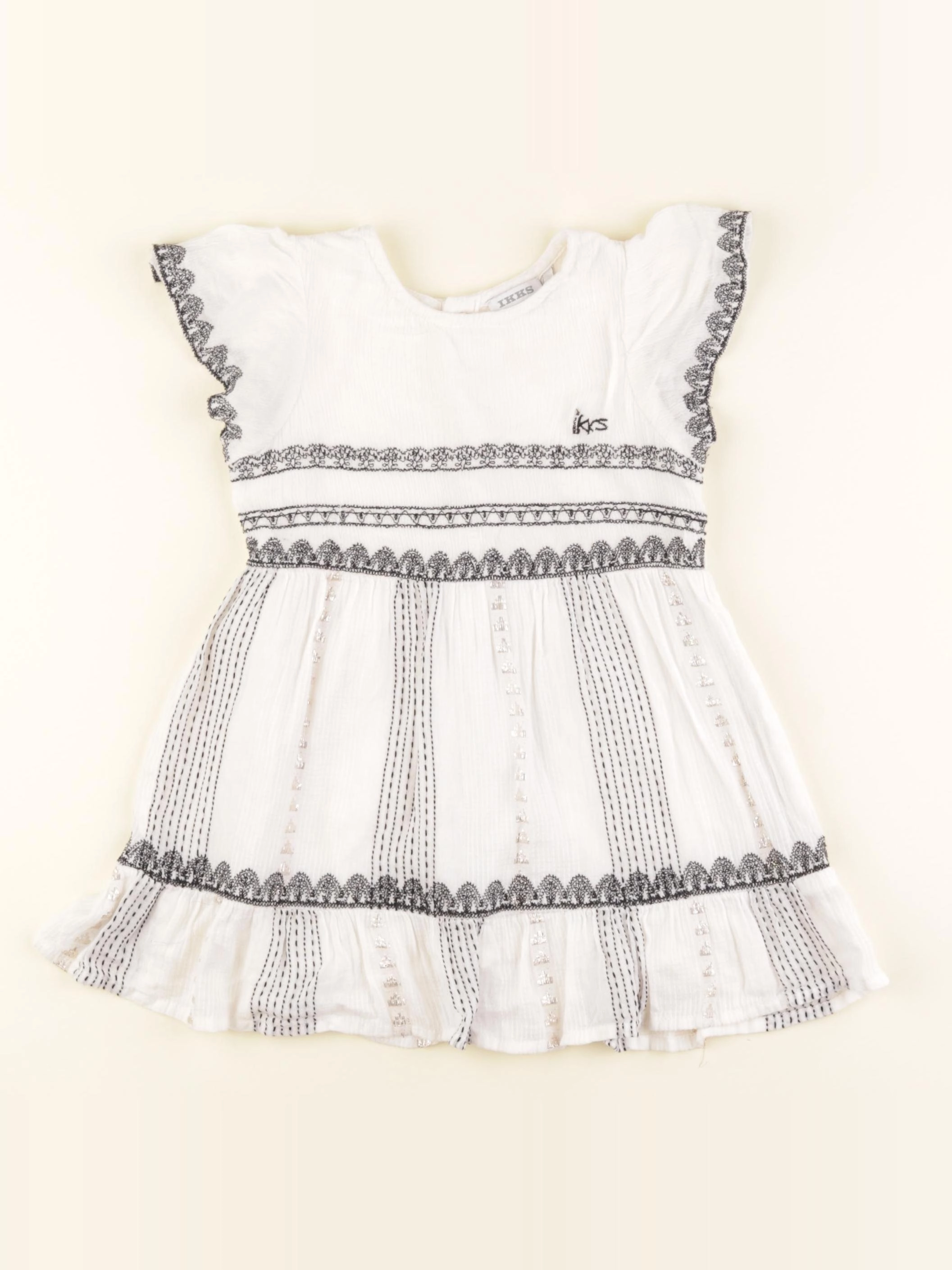IKKS - robe blanc, noir - 2 ans