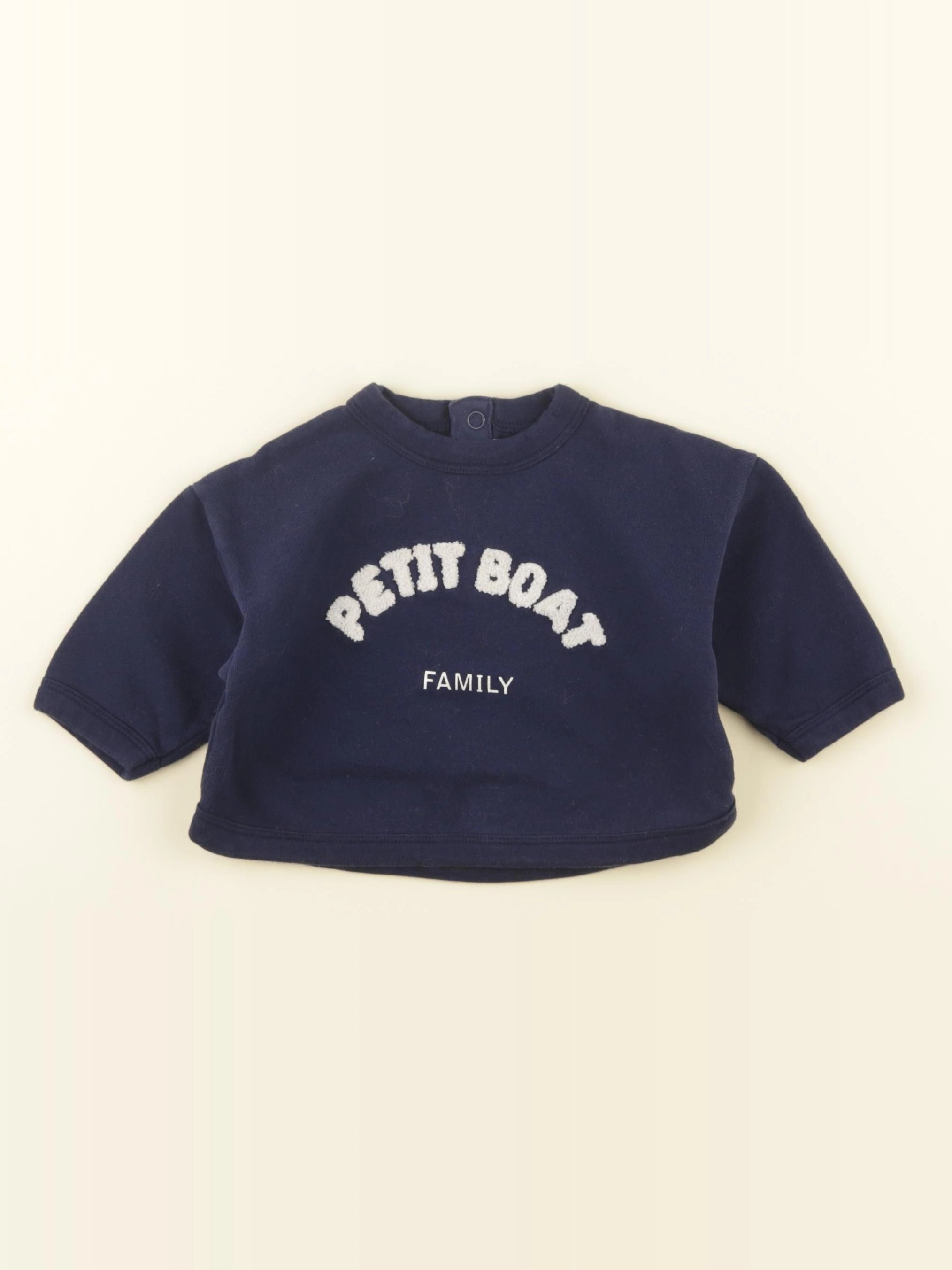 Petit Bateau - sweat bleu - 6 mois