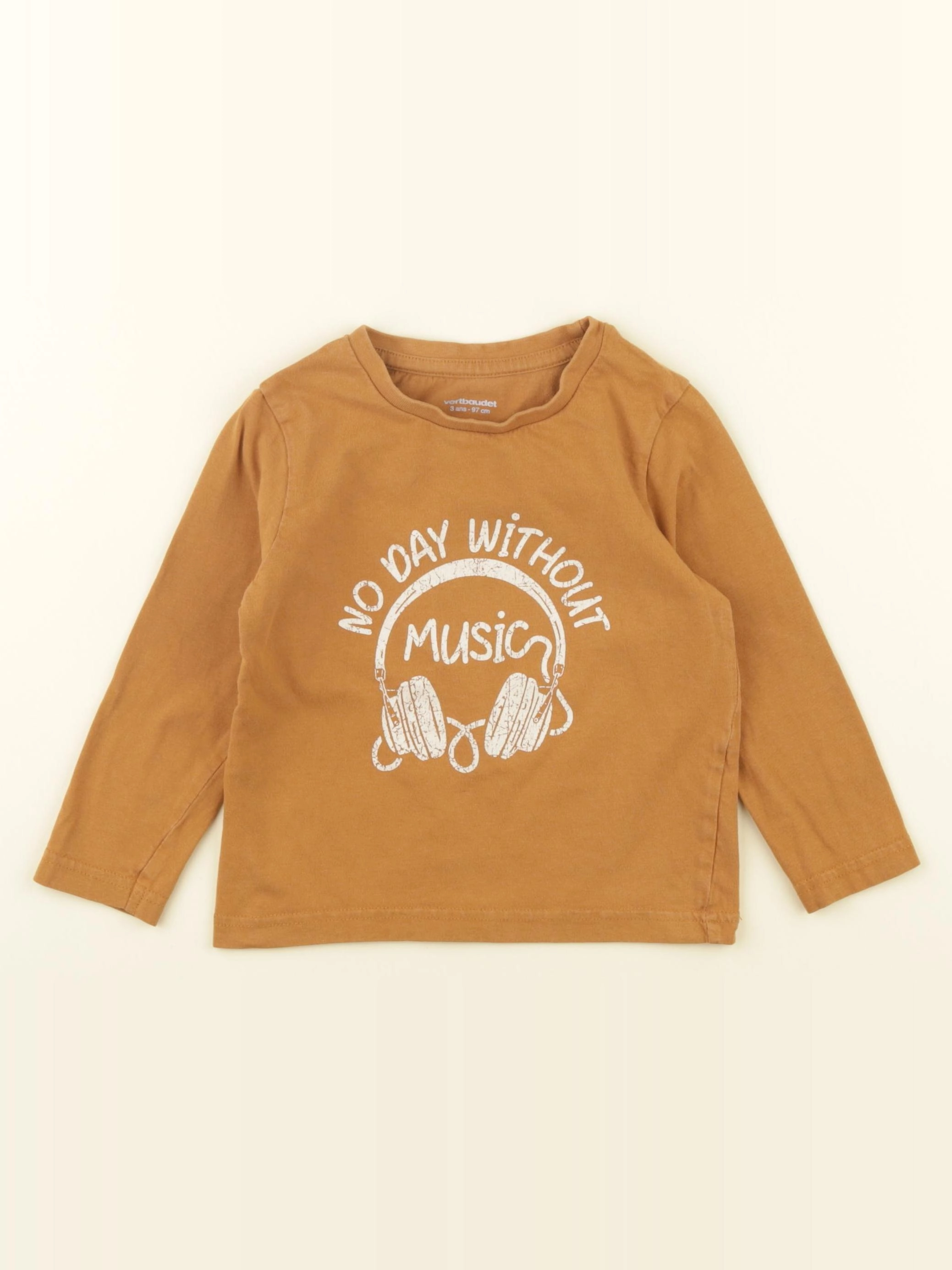 Vertbaudet - tee-shirt marron - 3 ans
