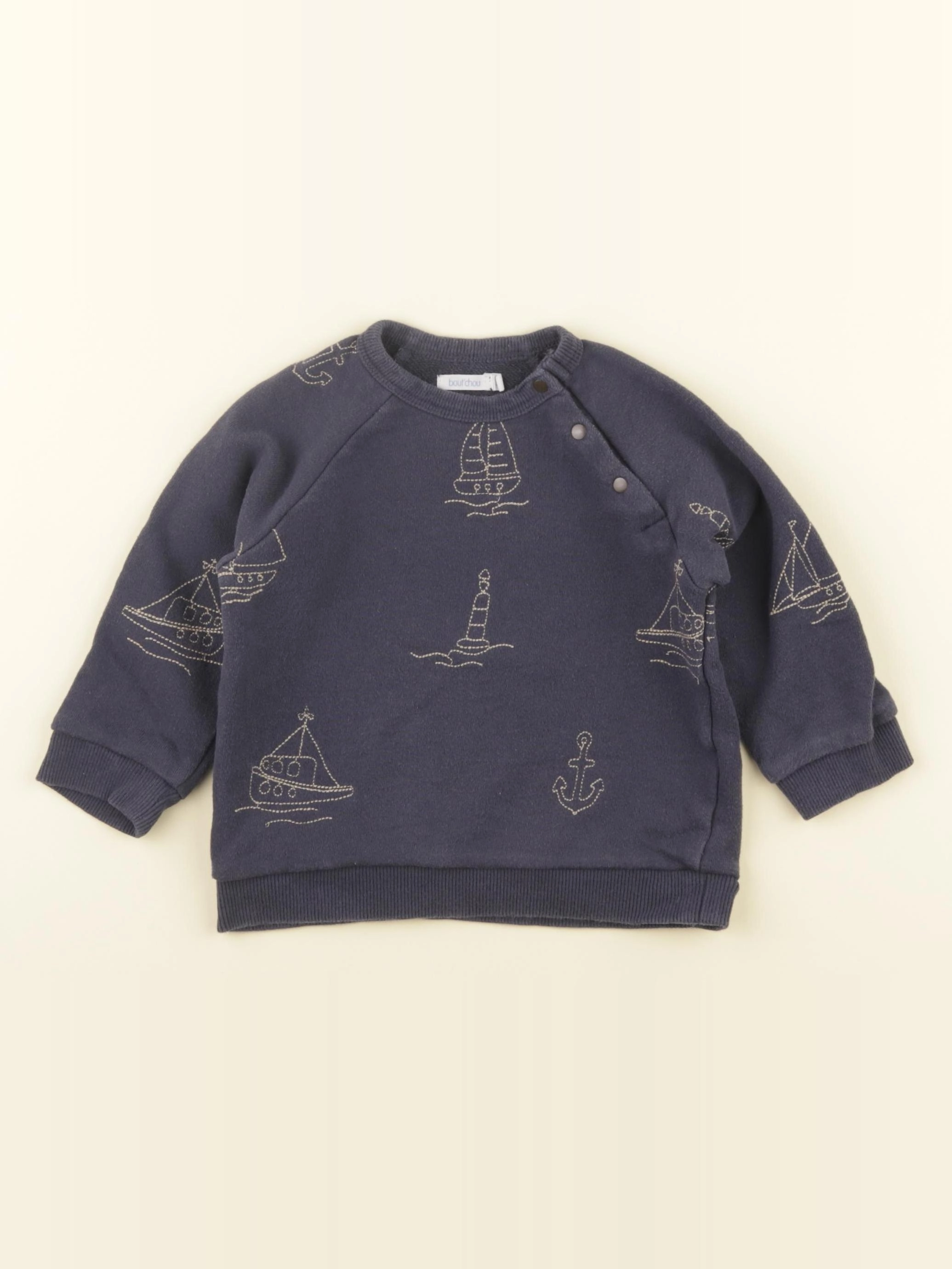 Boutchou - sweat bleu - 36 mois