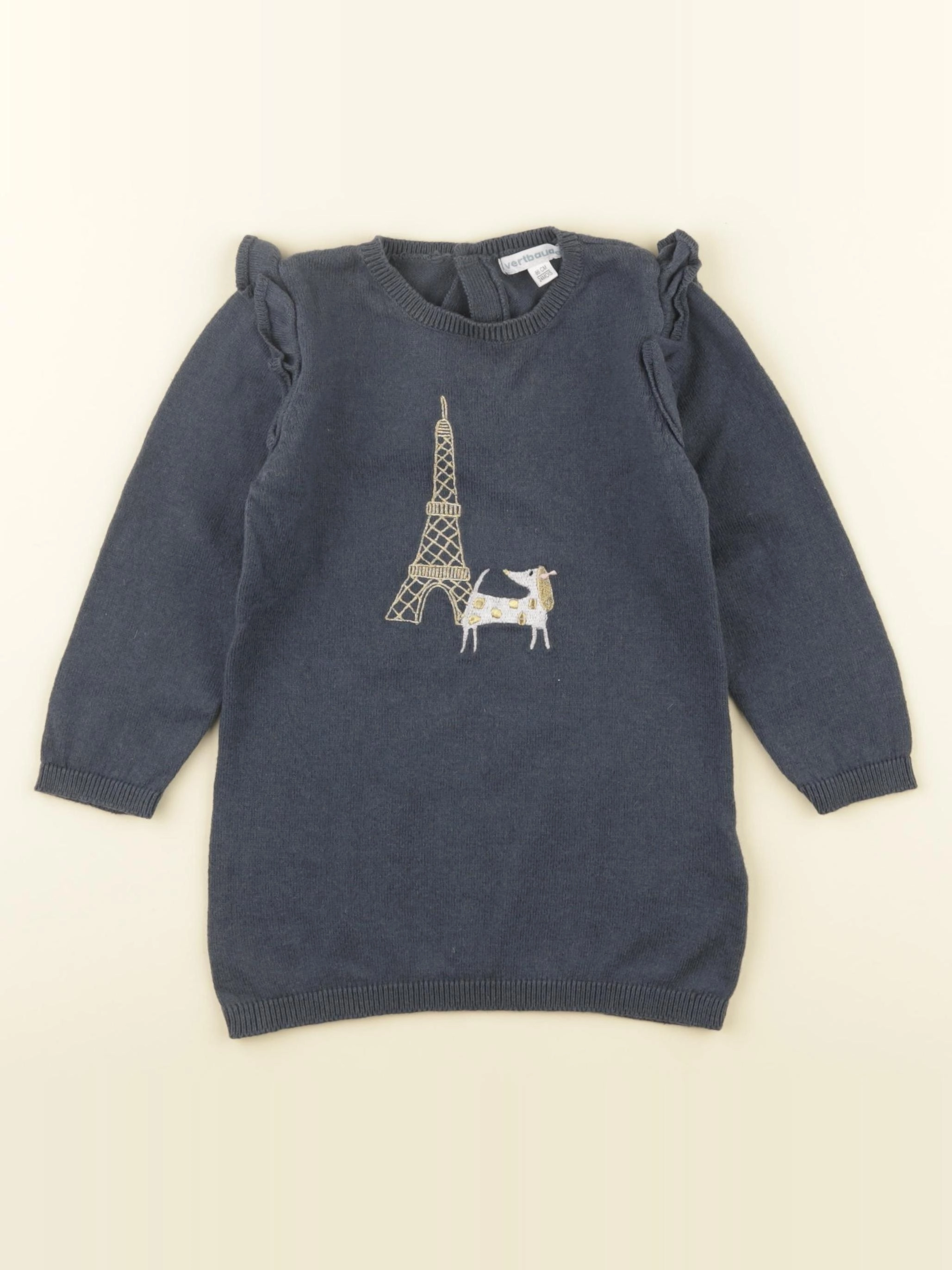 Vertbaudet - robe bleu, or - 3 ans