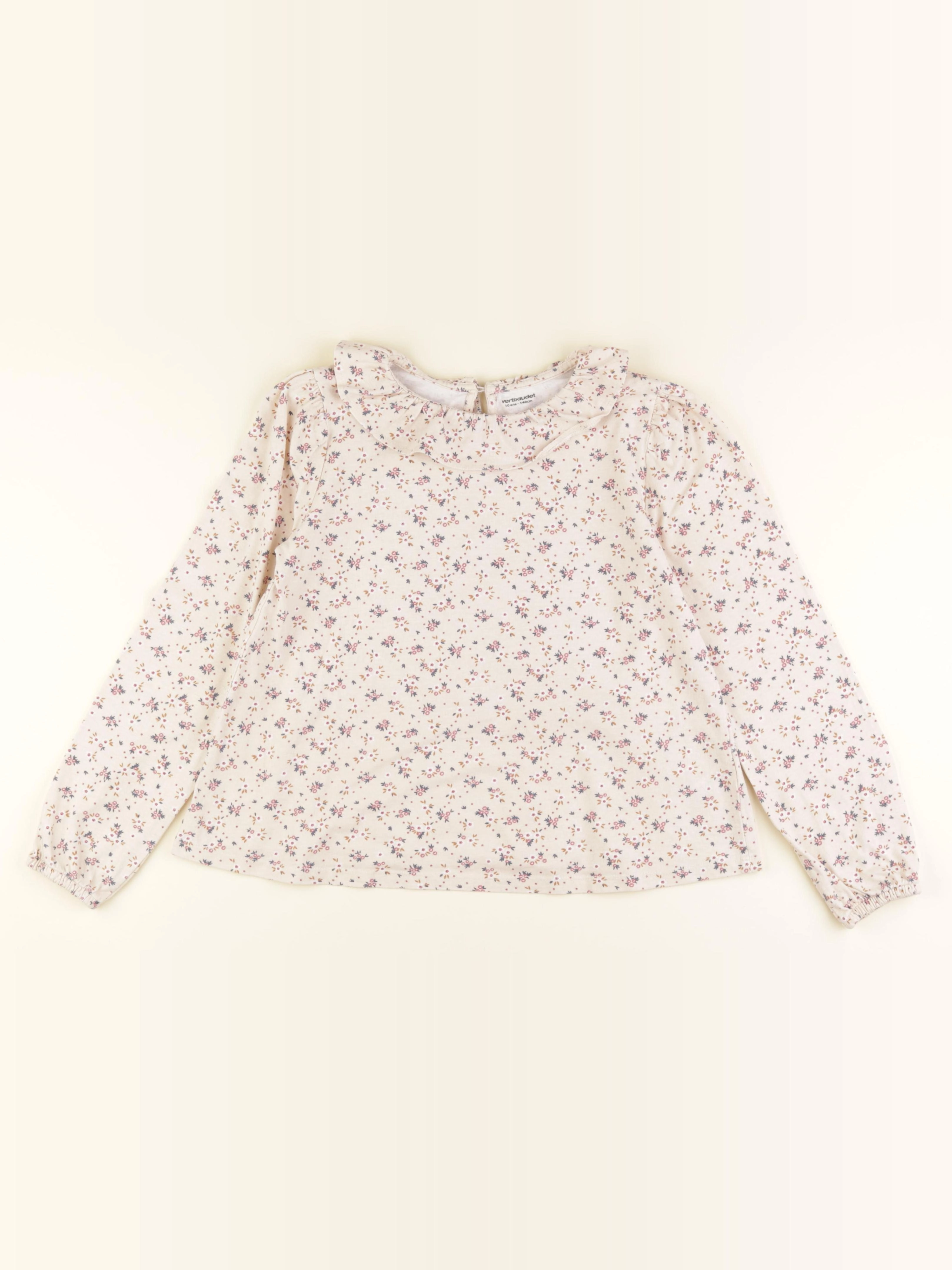 Vertbaudet - tee-shirt beige - 10 ans