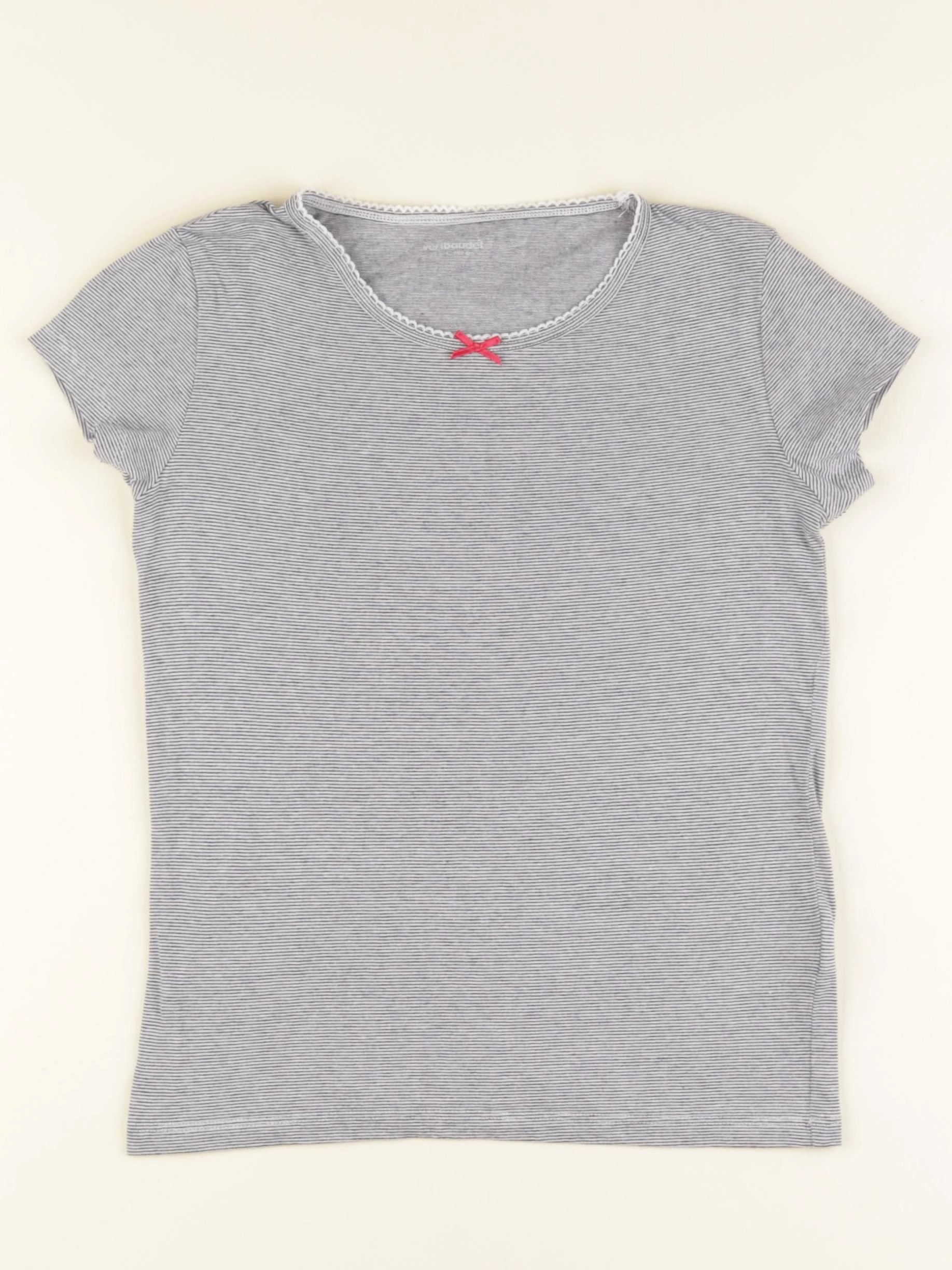 Vertbaudet - maillot de corps gris, blanc - 10 ans