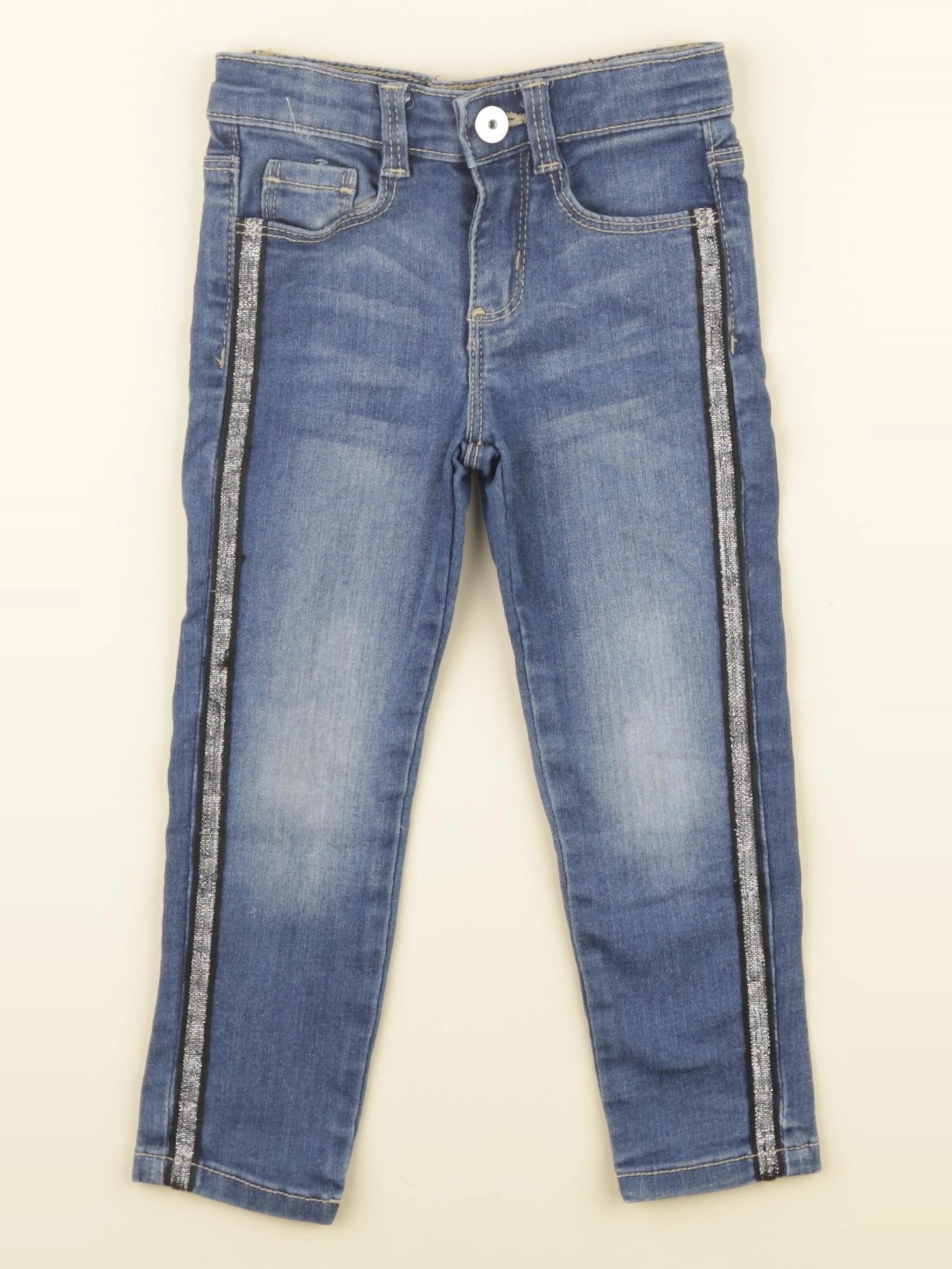 Vertbaudet - jean bleu, argent - 3 ans
