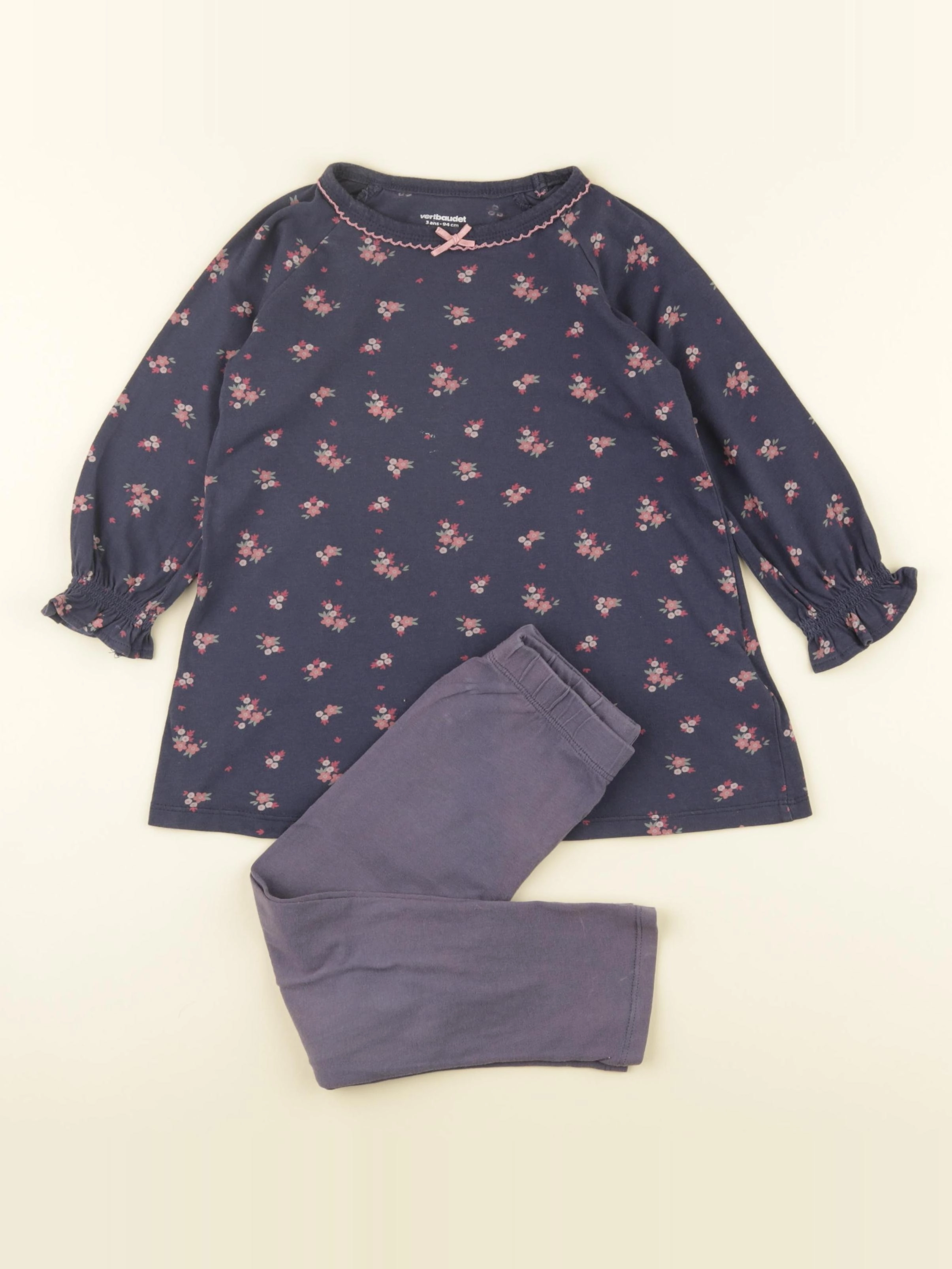 Vertbaudet - pyjama coton bleu - 3 ans