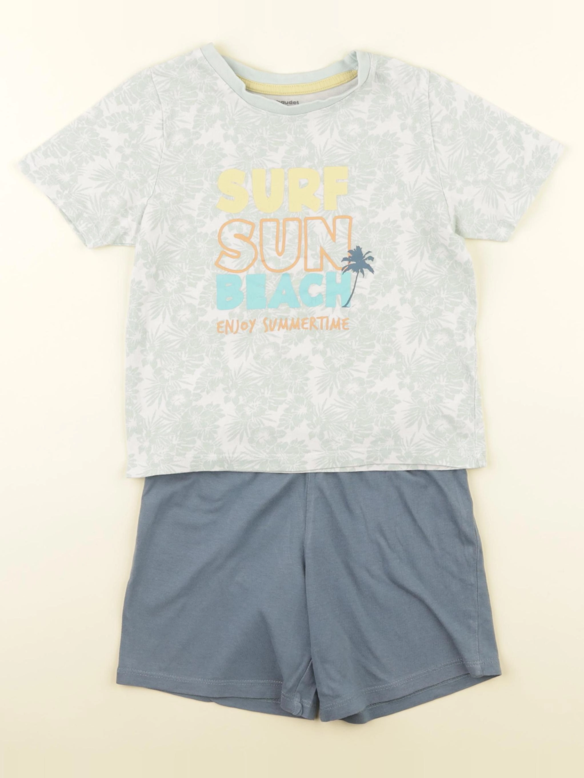 Vertbaudet - pyjama coton bleu, blanc - 4 ans