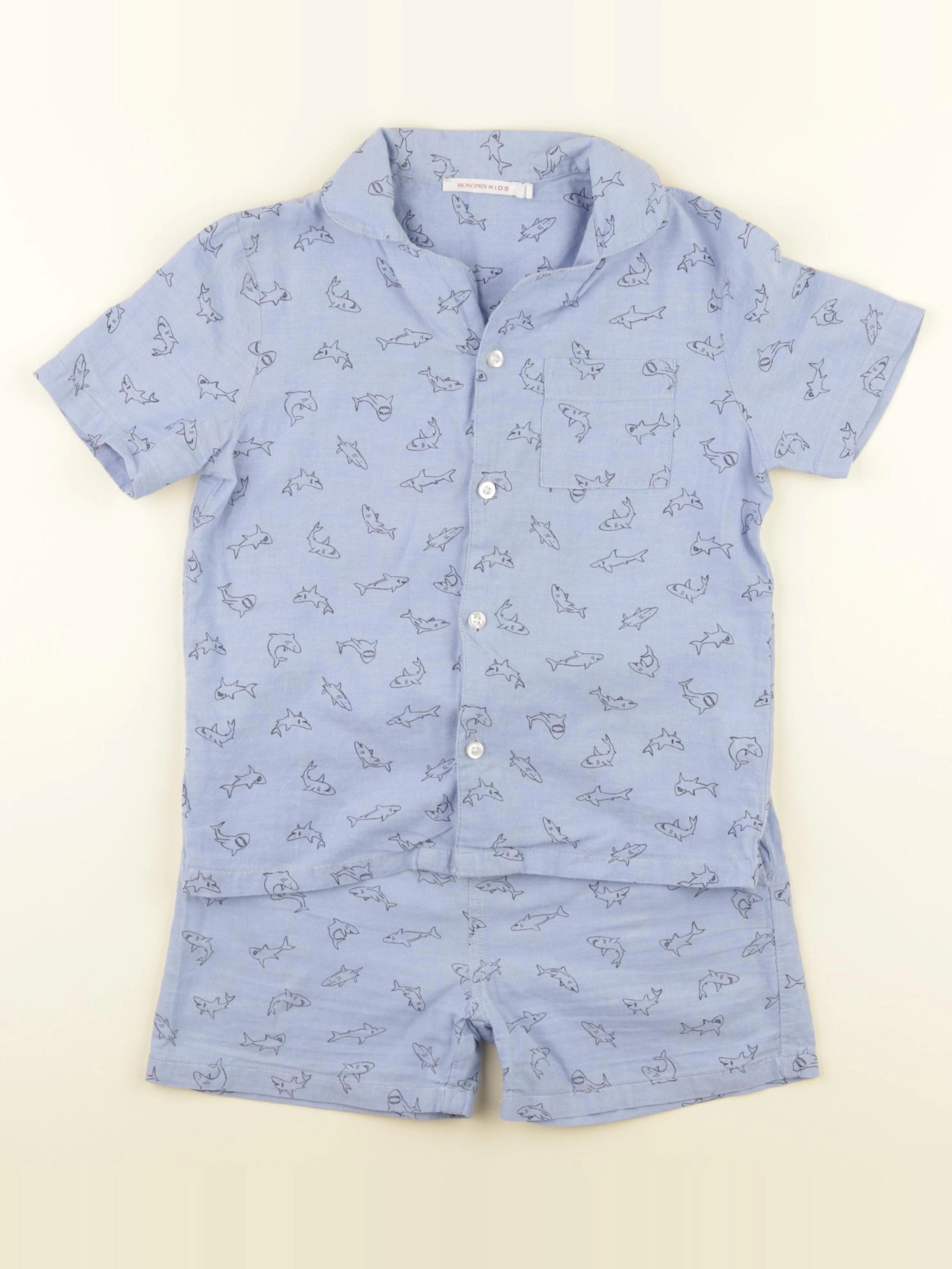 Monoprix - pyjama coton bleu - 6 ans