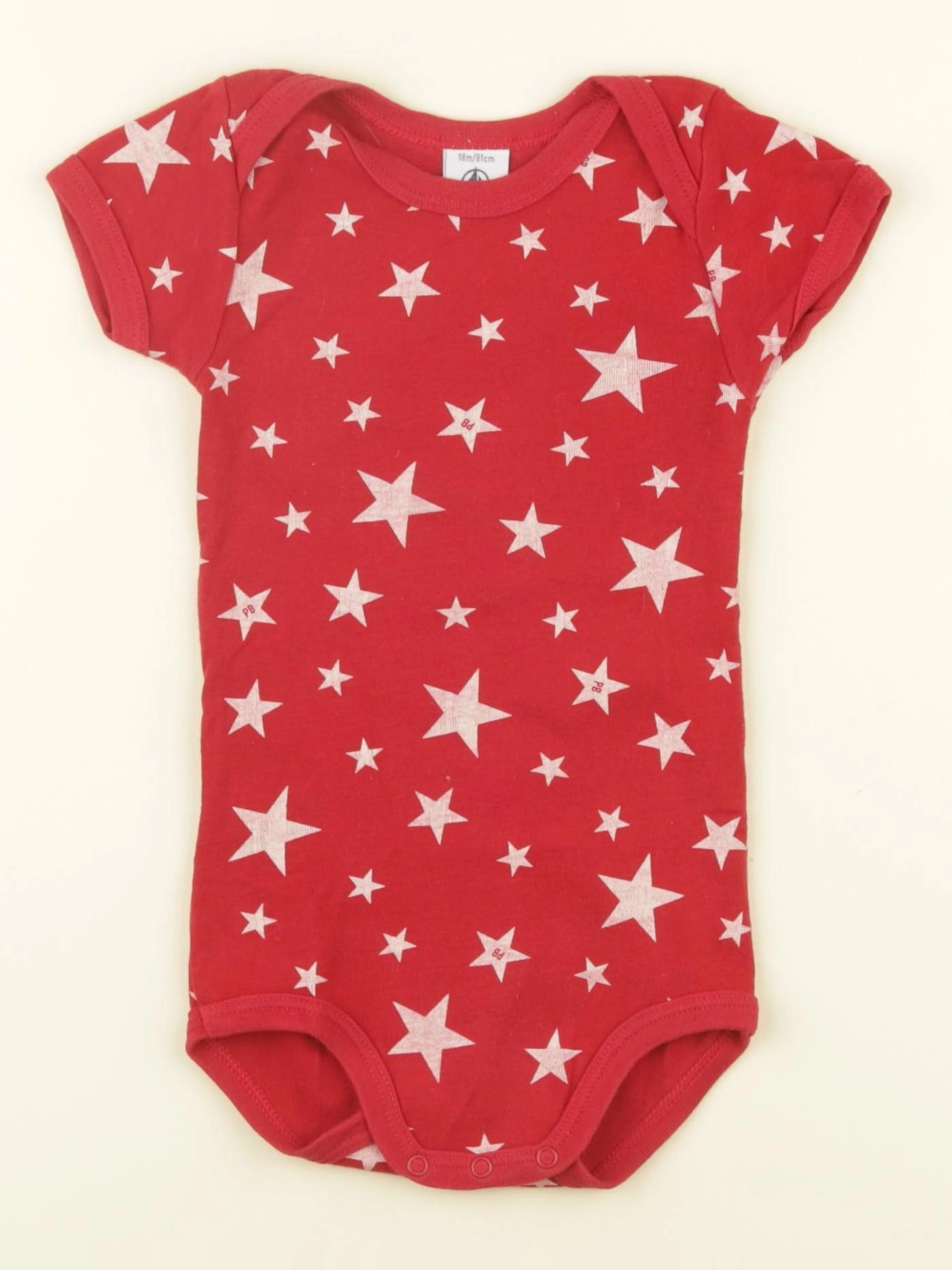 Petit Bateau - body rouge - 18 mois