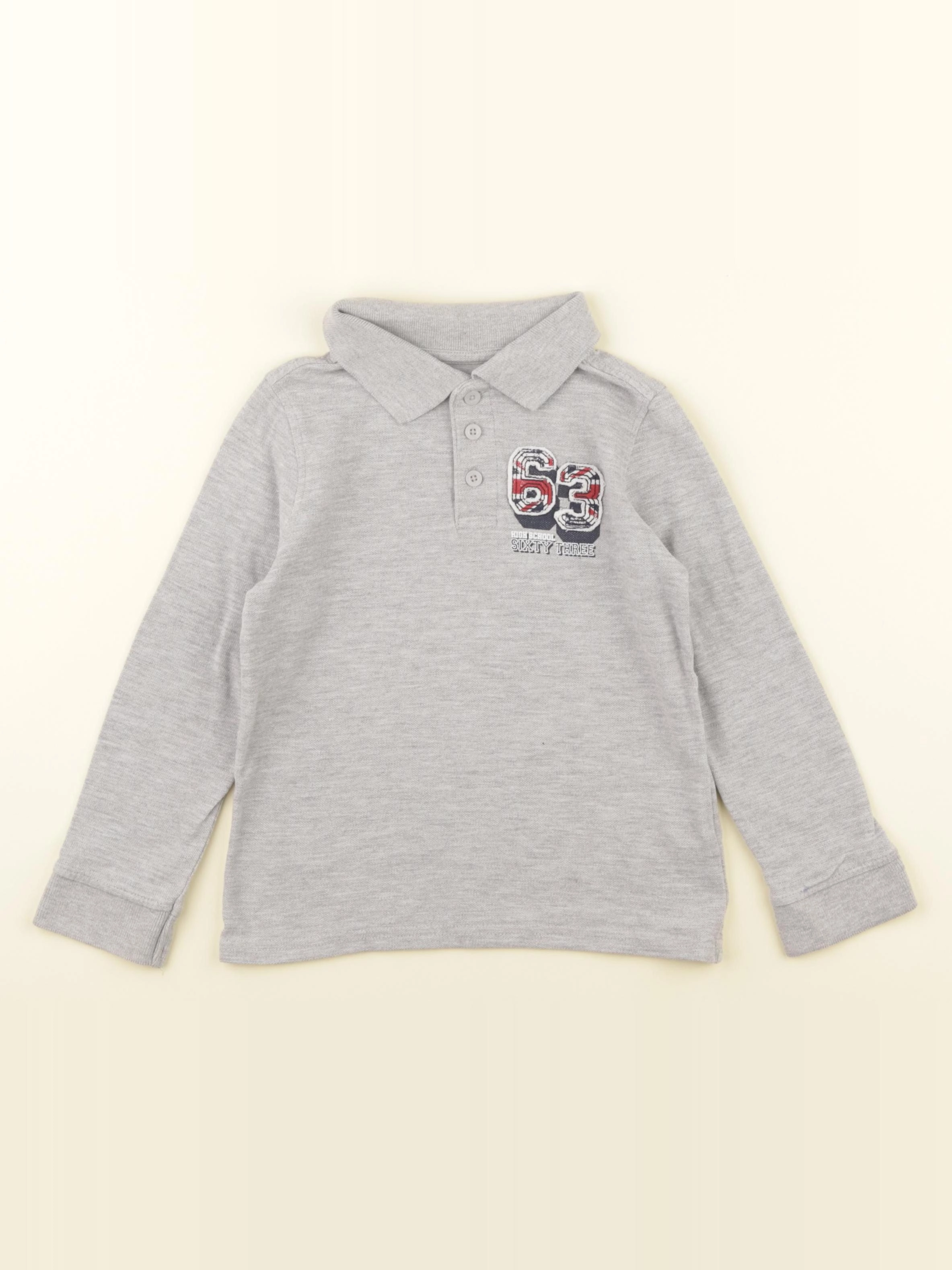 Vertbaudet - polo gris - 5 ans