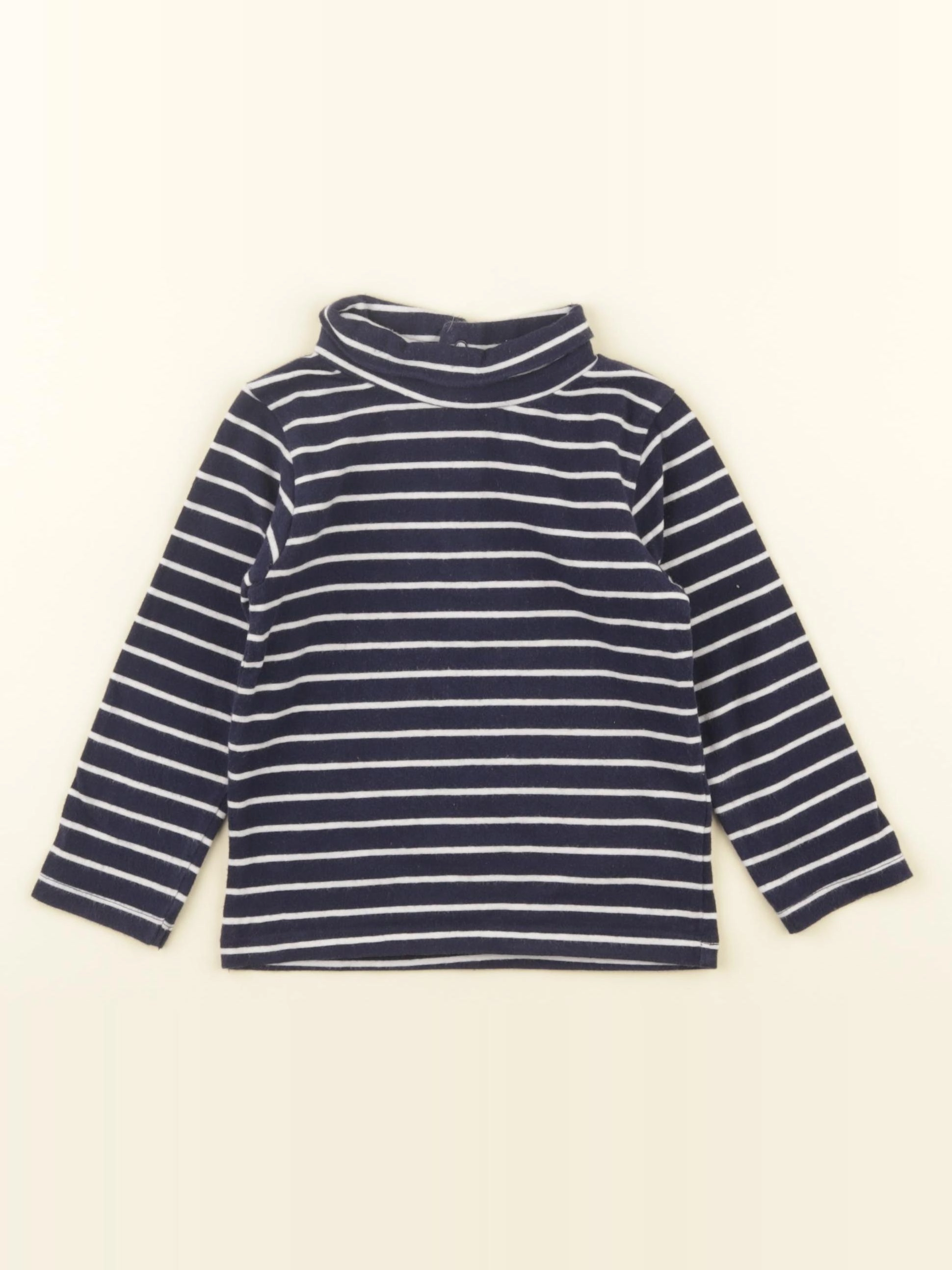 Vertbaudet - sous-pull blanc, bleu - 2 ans