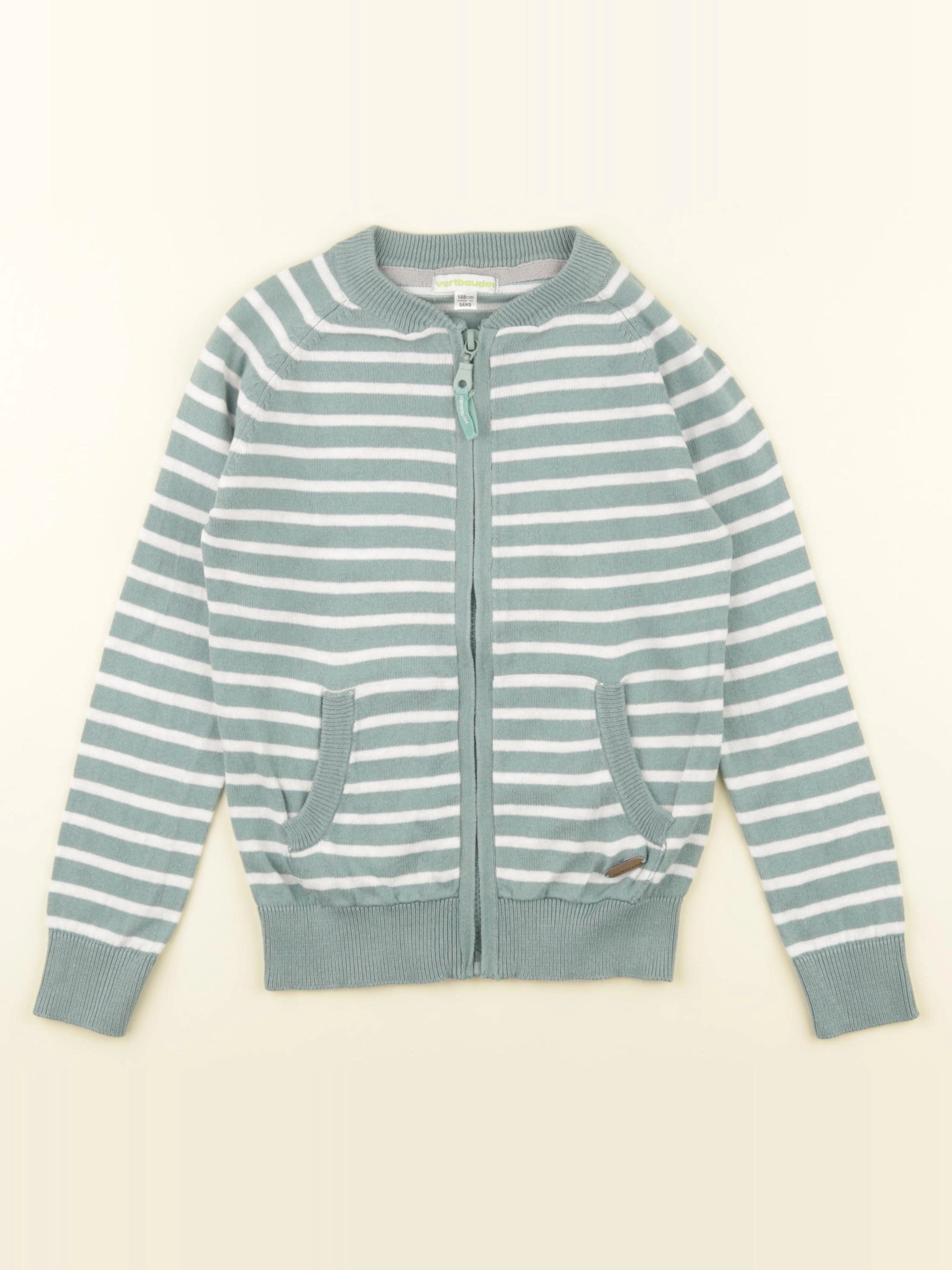 Vertbaudet - gilet bleu, blanc - 5 ans