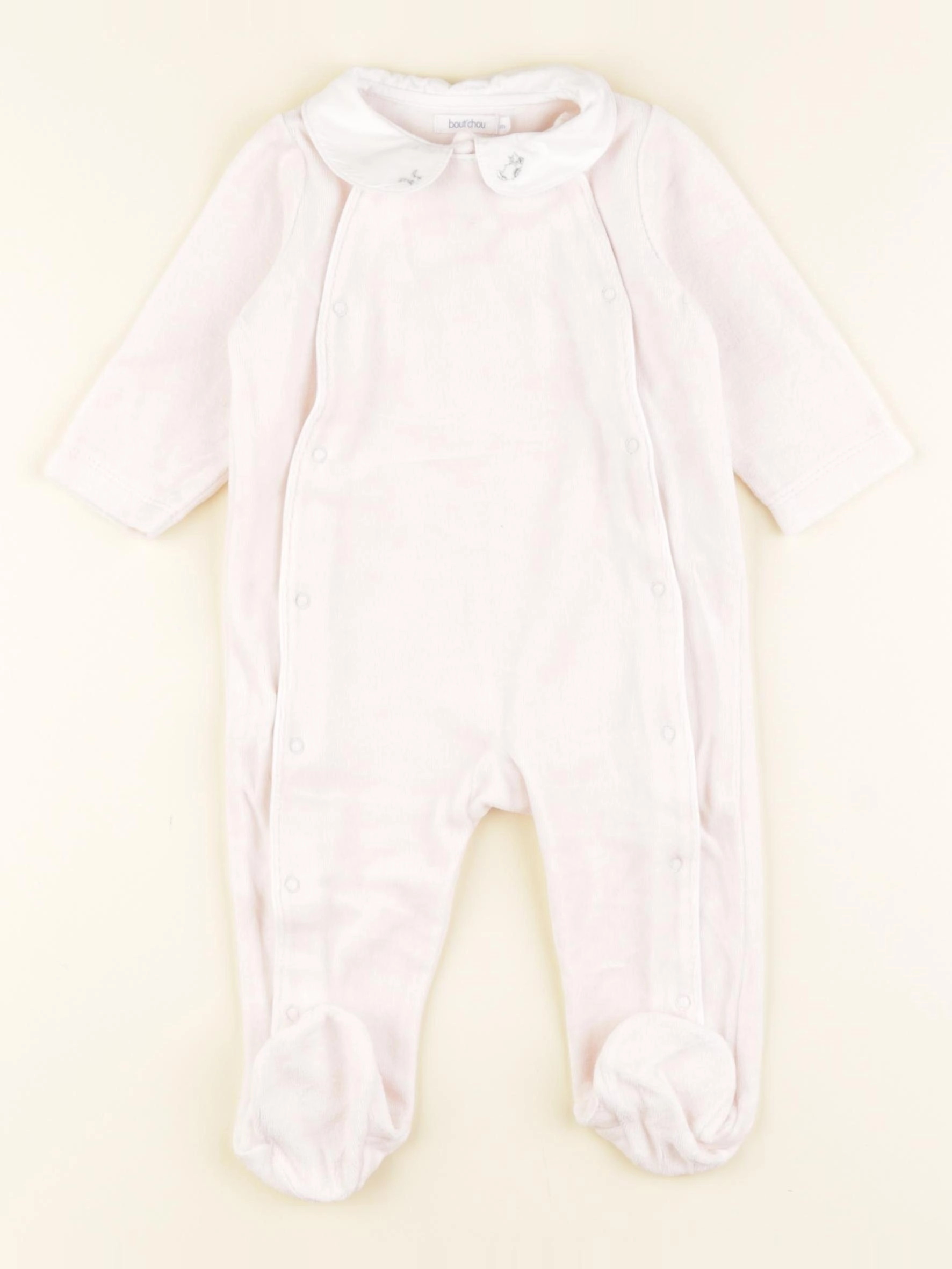 Boutchou - pyjama velours rose - 6 mois