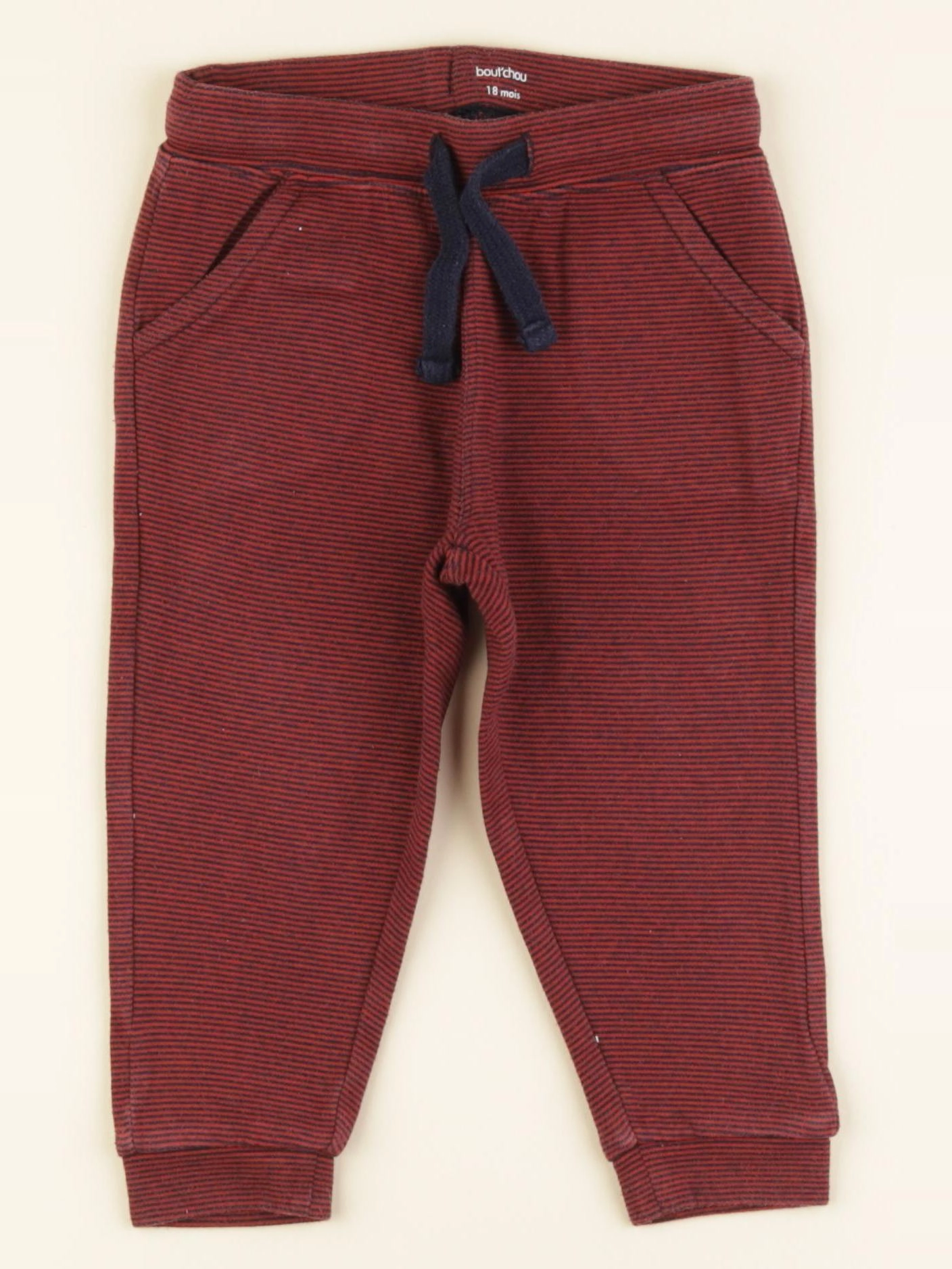 Boutchou - pantalon bleu, rouge - 18 mois