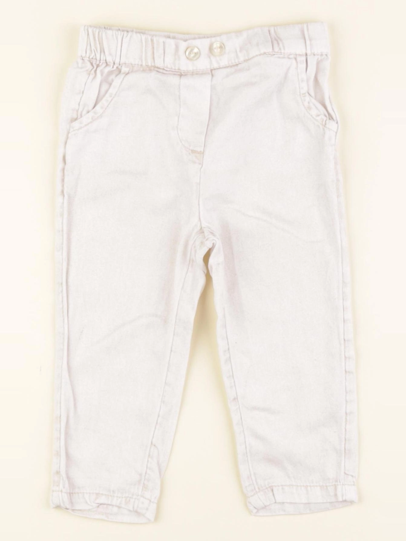 Vertbaudet - pantalon blanc, or - 18 mois
