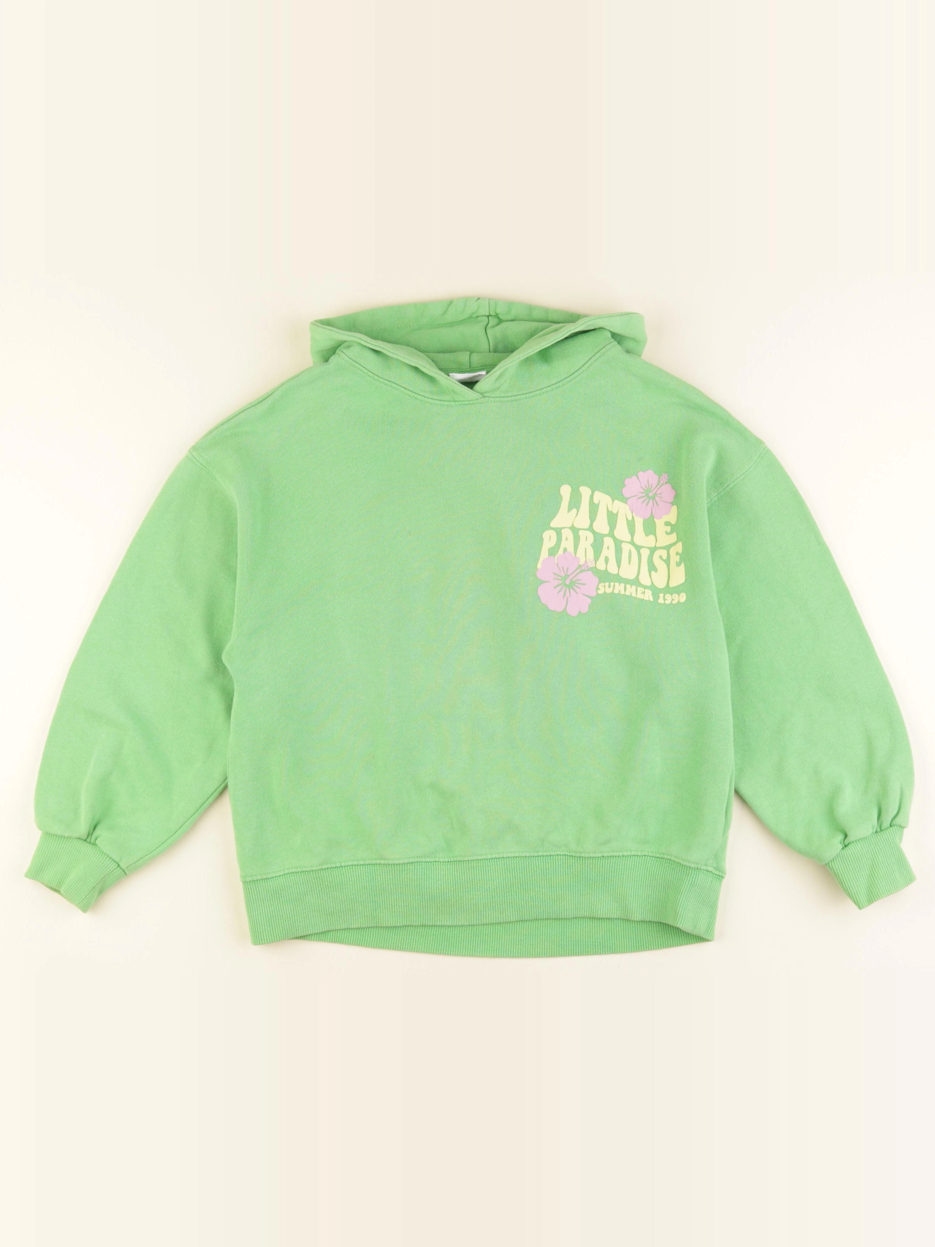 Zara - sweat imprimé au dos vert - 9/10 ans