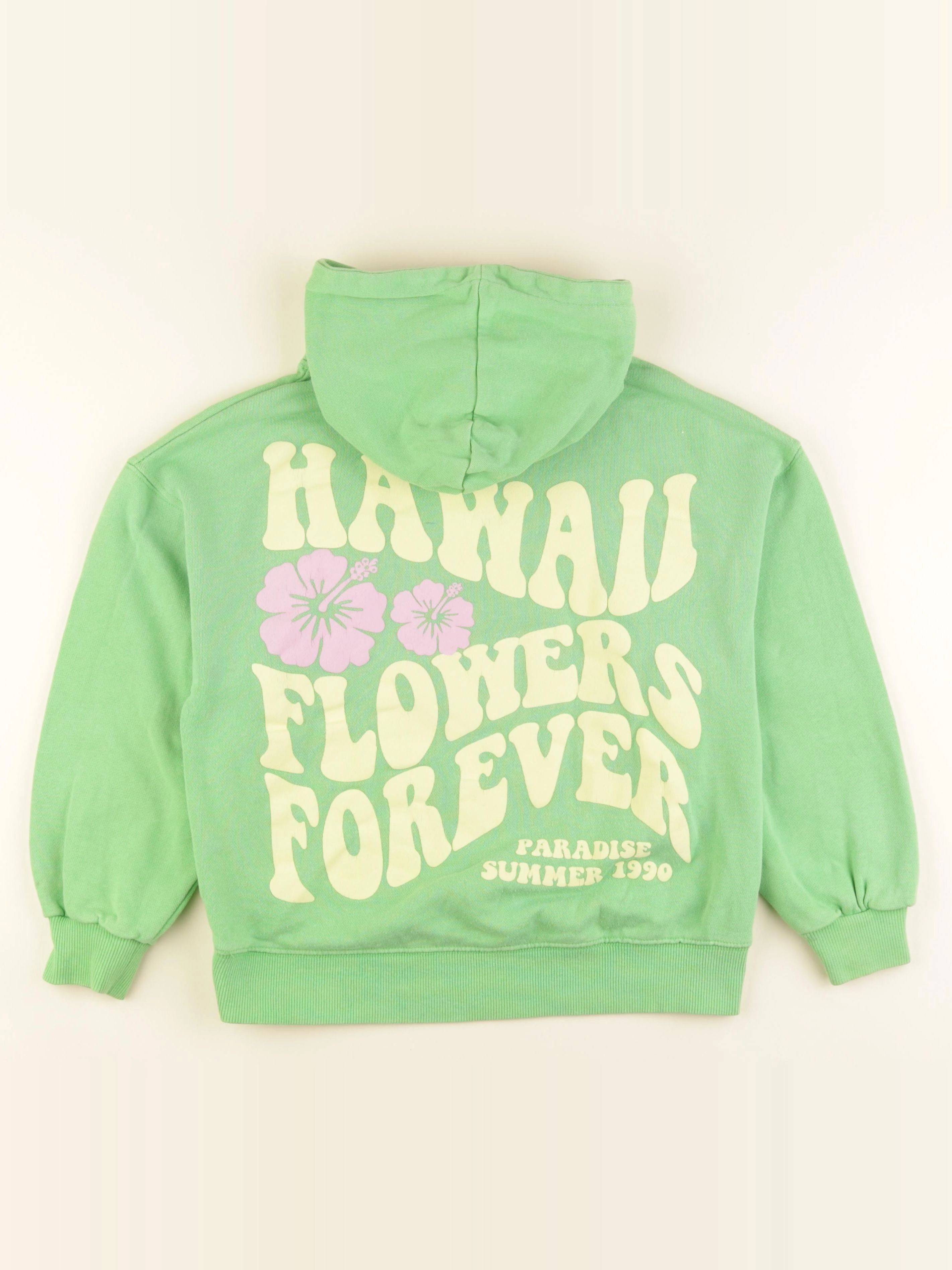 Zara - sweat imprimé au dos vert - 9/10 ans