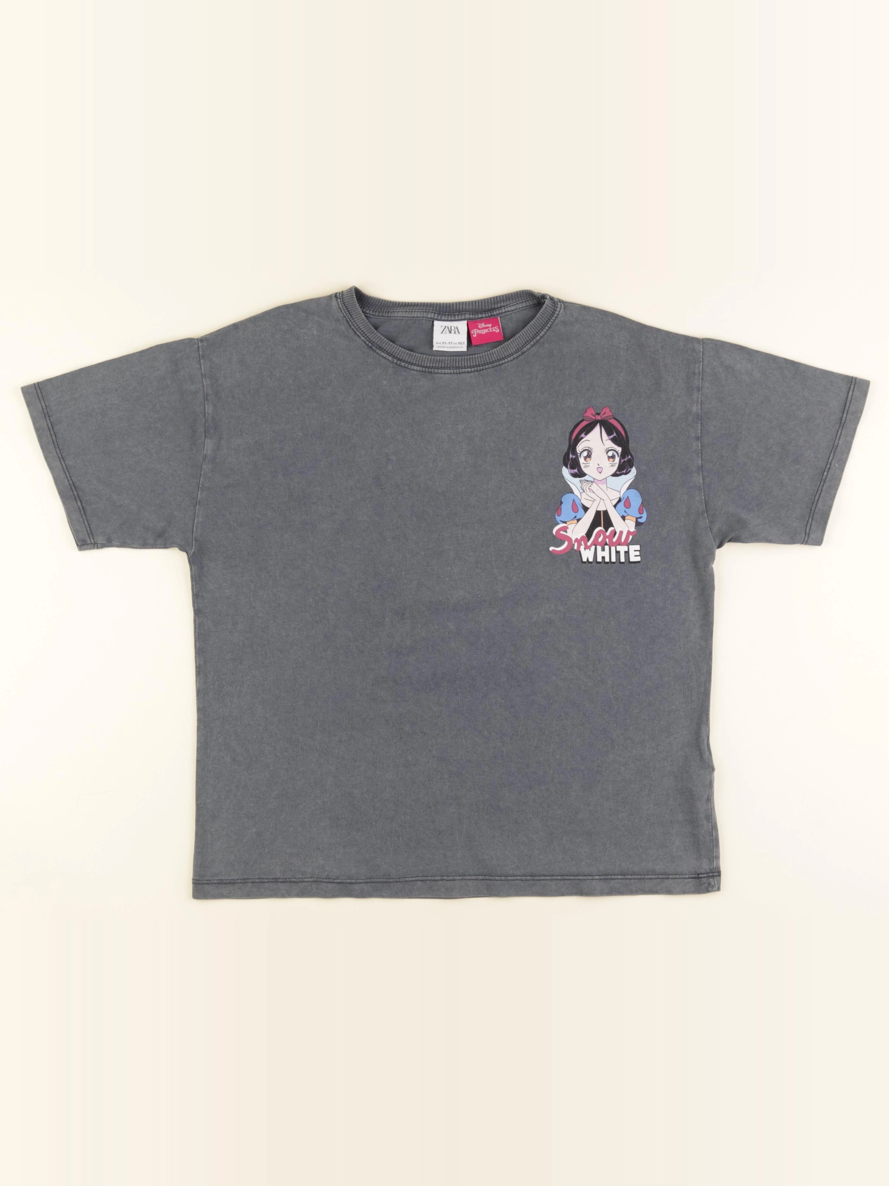 Zara - tee-shirt imprimé au dos gris - 11/12 ans