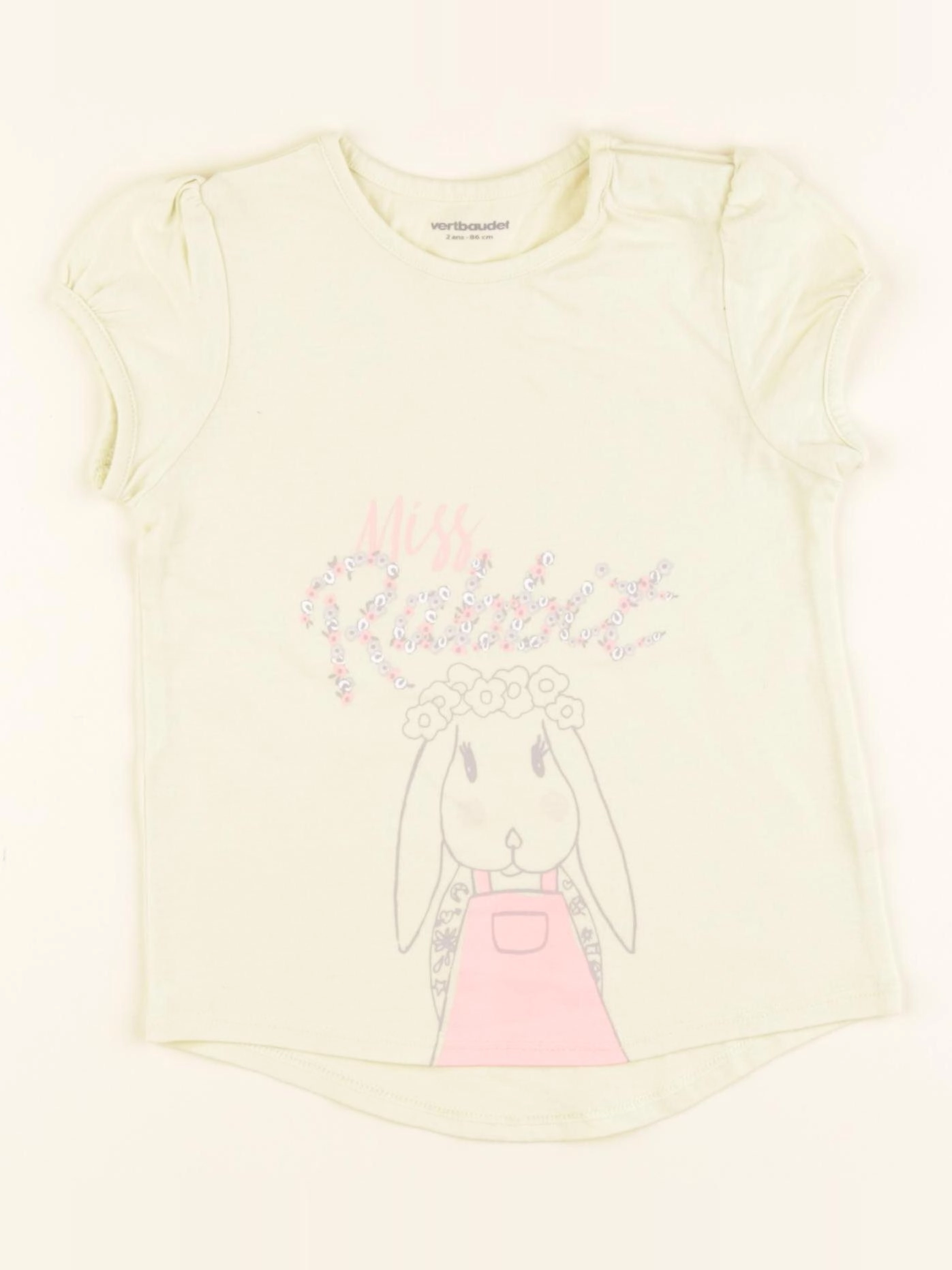 Vertbaudet - tee-shirt jaune - 2 ans