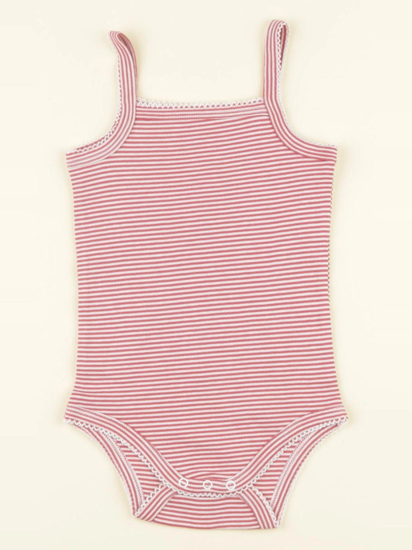 Vertbaudet - body rose, blanc - 18 mois