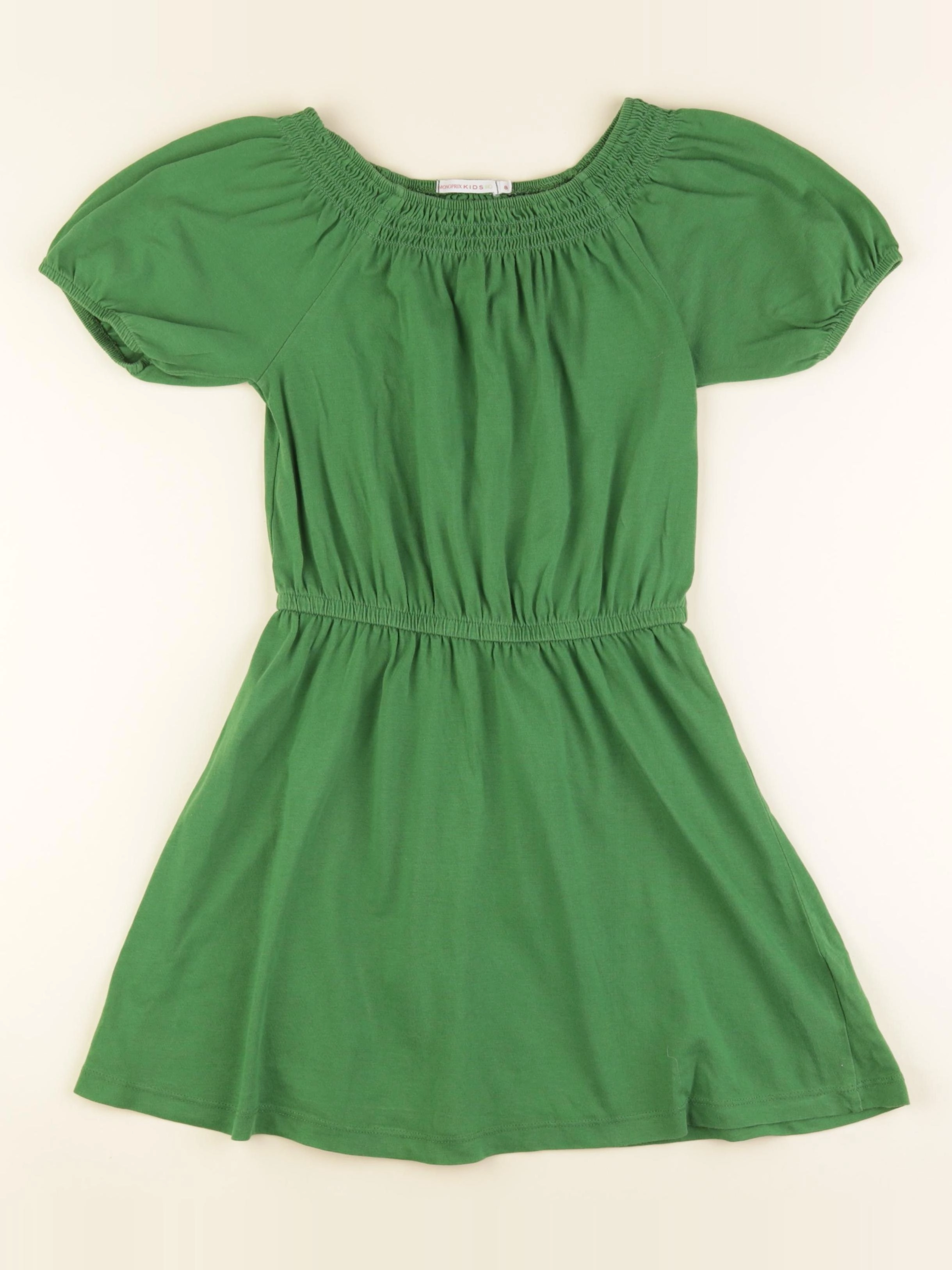 Monoprix - robe vert - 8 ans