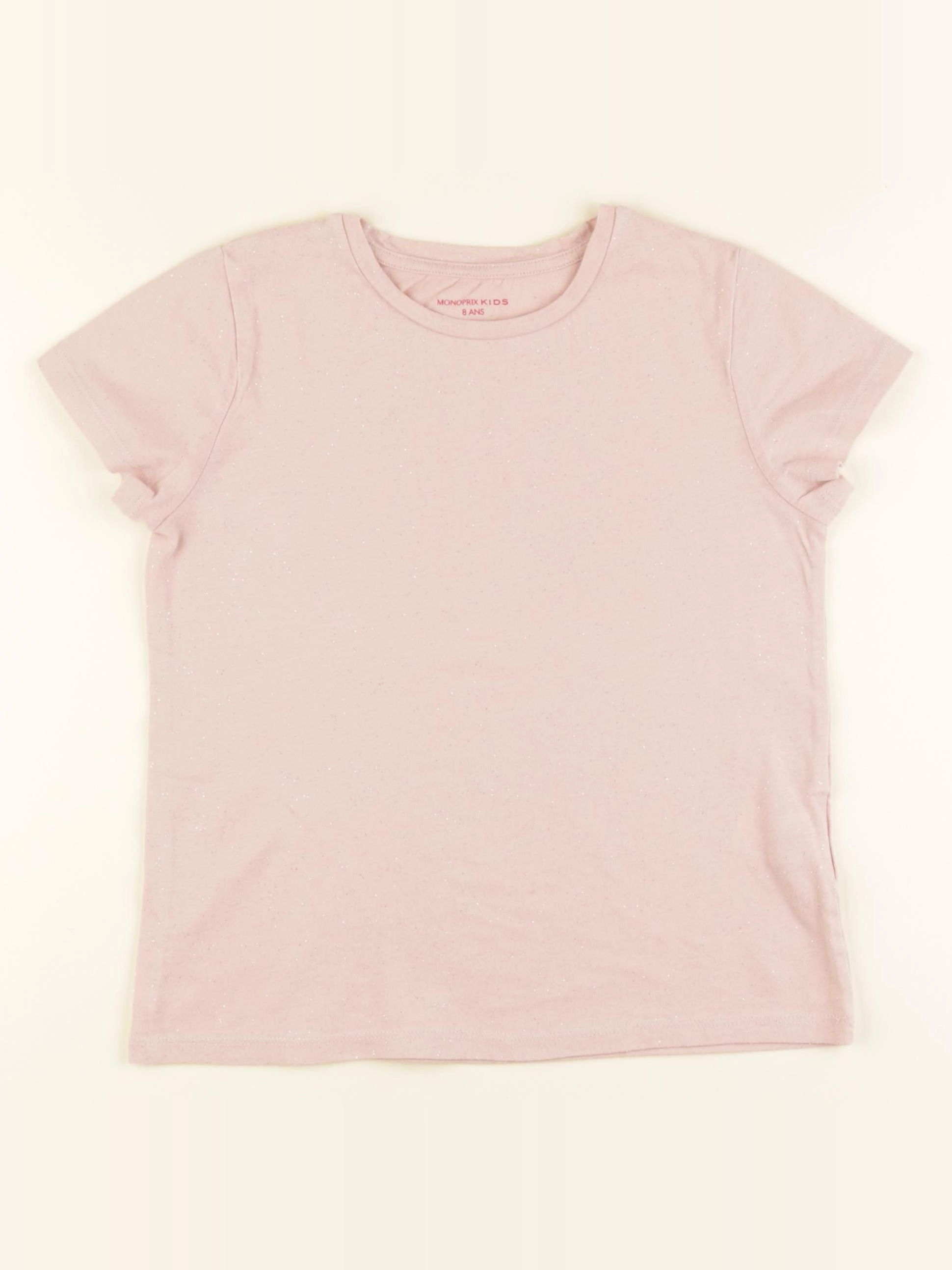 Monoprix - tee-shirt rose, argent - 8 ans